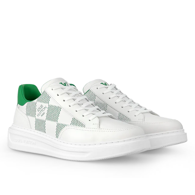 LV Trainers Beverly Hills Sneakers Green - Image 2