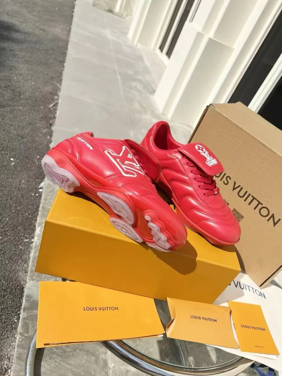 LV Soccer Sneaker Red - Image 3
