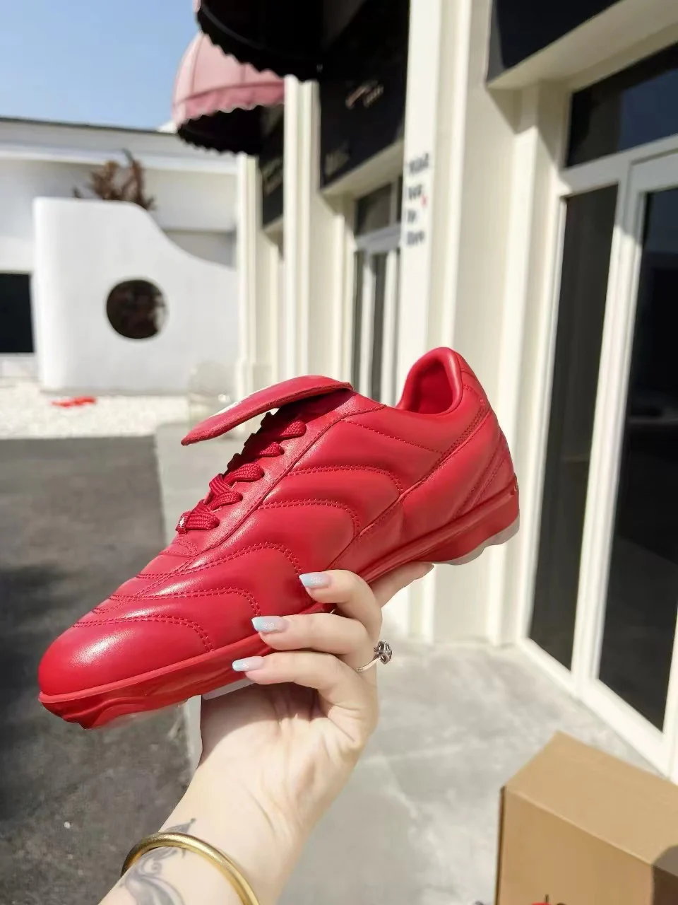 LV Soccer Sneaker Red - Image 6
