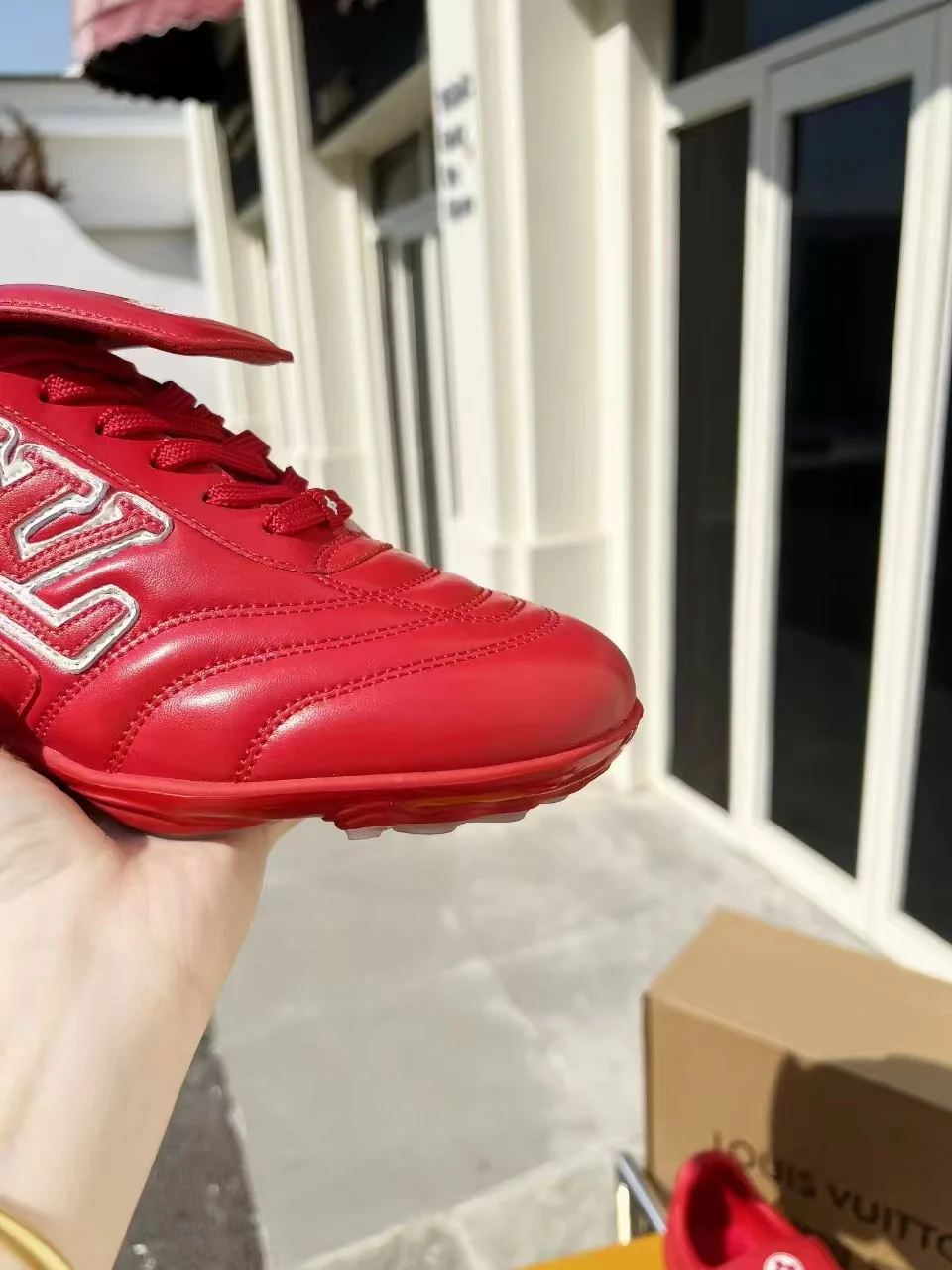 LV Soccer Sneaker Red - Image 9