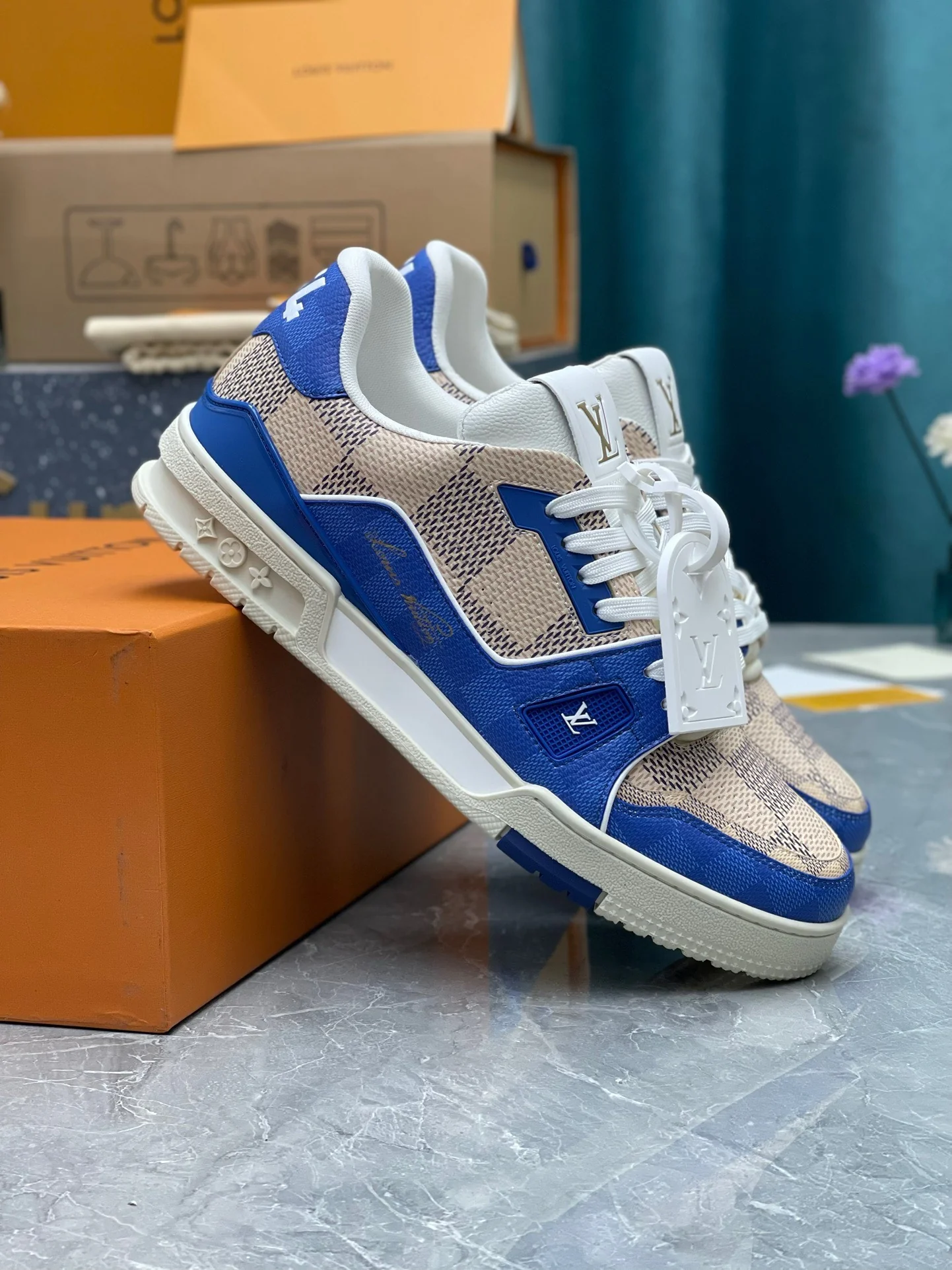 LV Trainers #54 Monogram Blue - Image 5