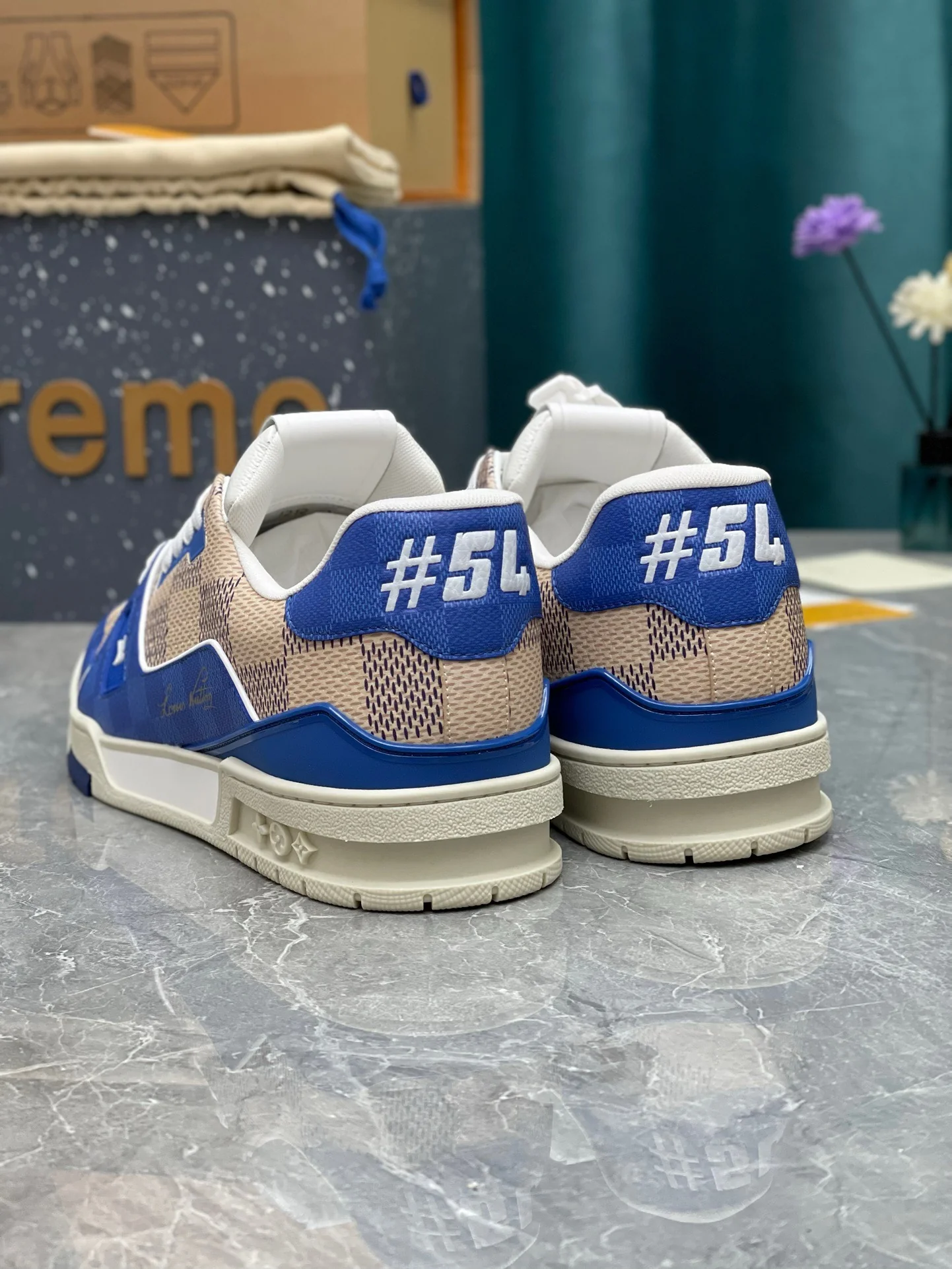 LV Trainers #54 Monogram Blue - Image 8