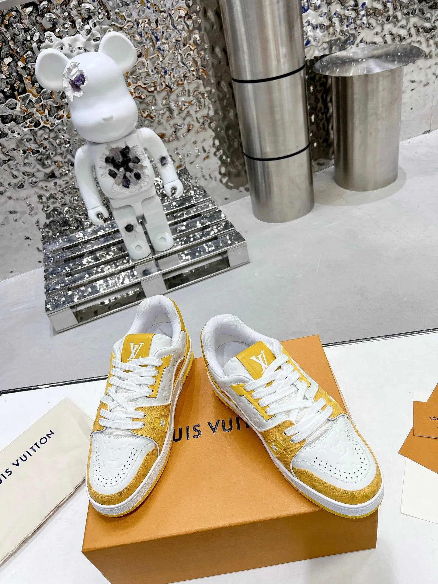 LV Trainers #54 Monogram Denim Yellow - Image 11