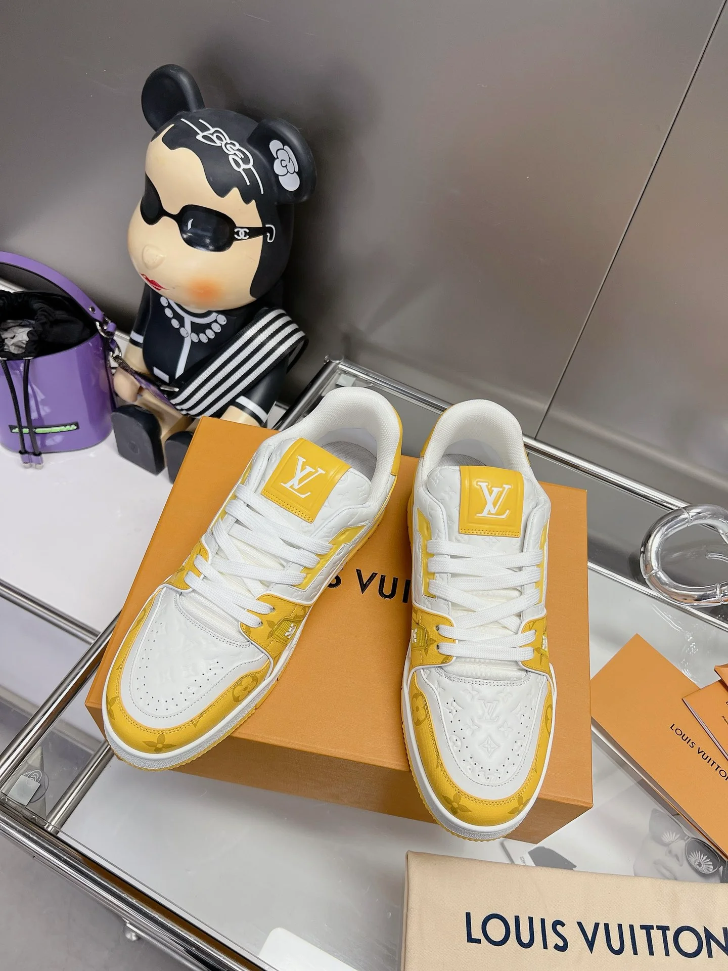 LV Trainers #54 Monogram Denim Yellow - Image 12