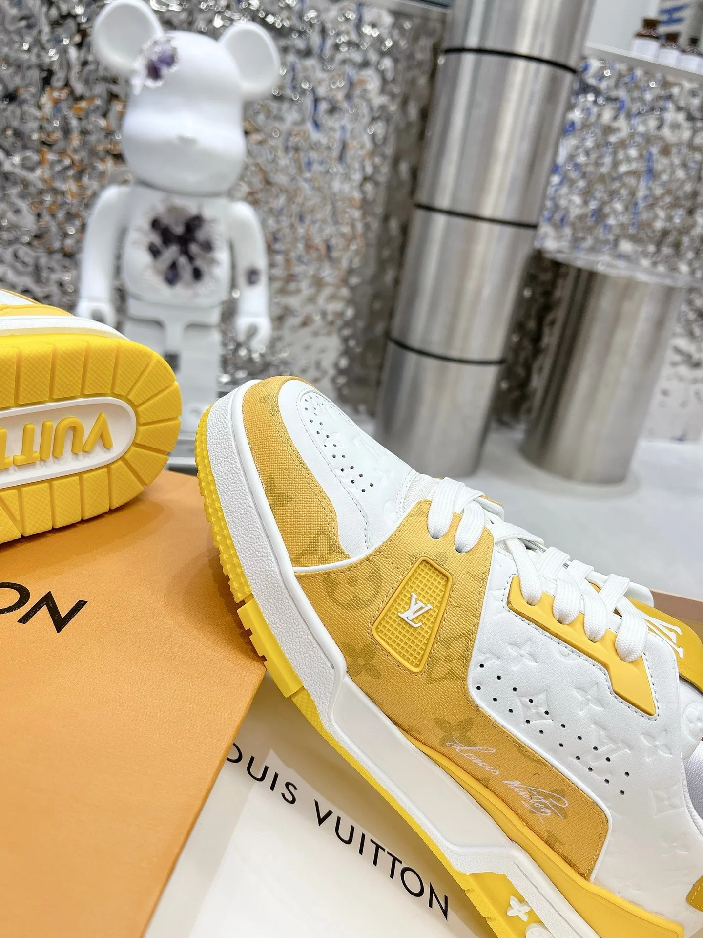 LV Trainers #54 Monogram Denim Yellow - Image 15