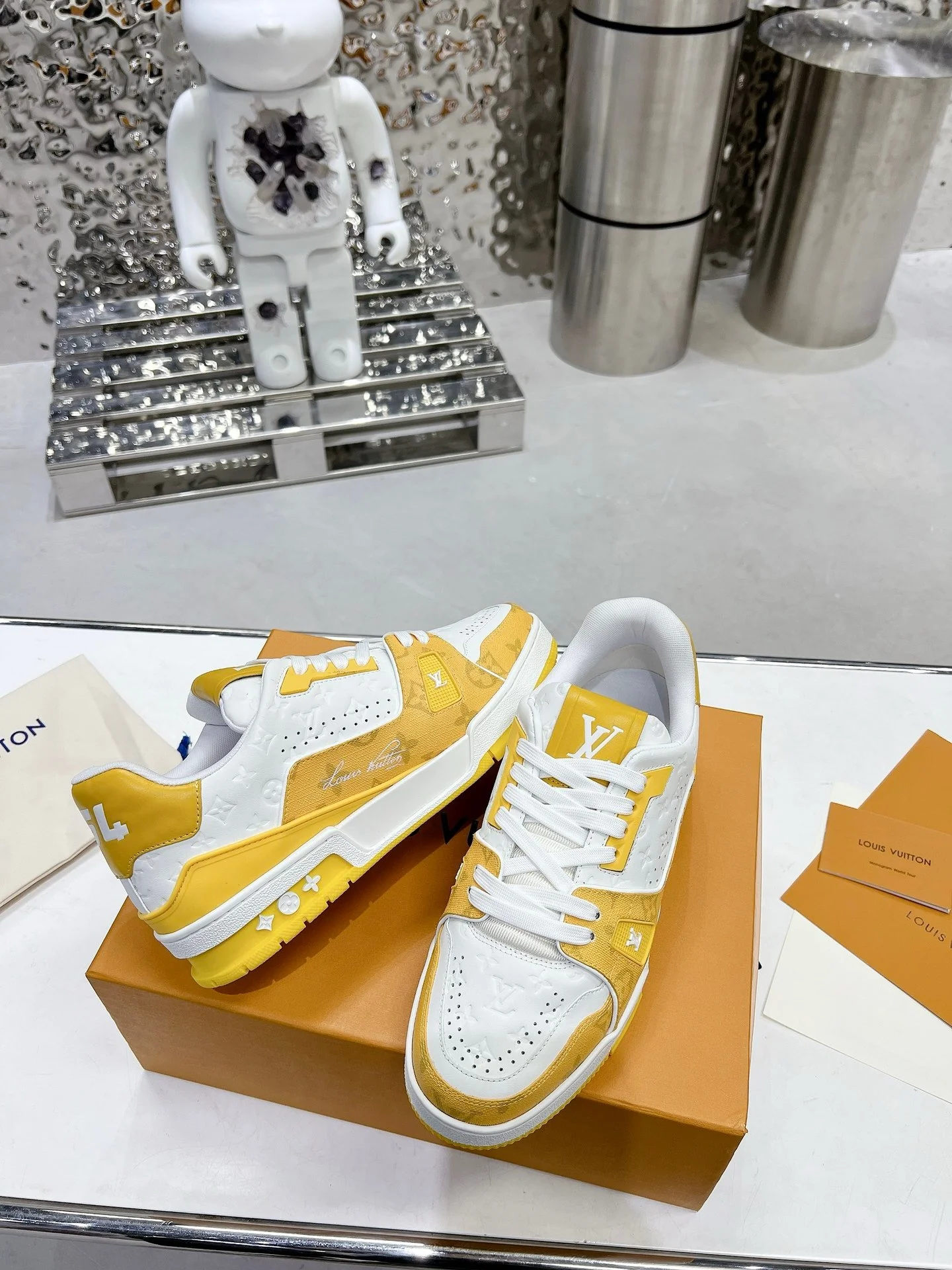 LV Trainers #54 Monogram Denim Yellow - Image 16