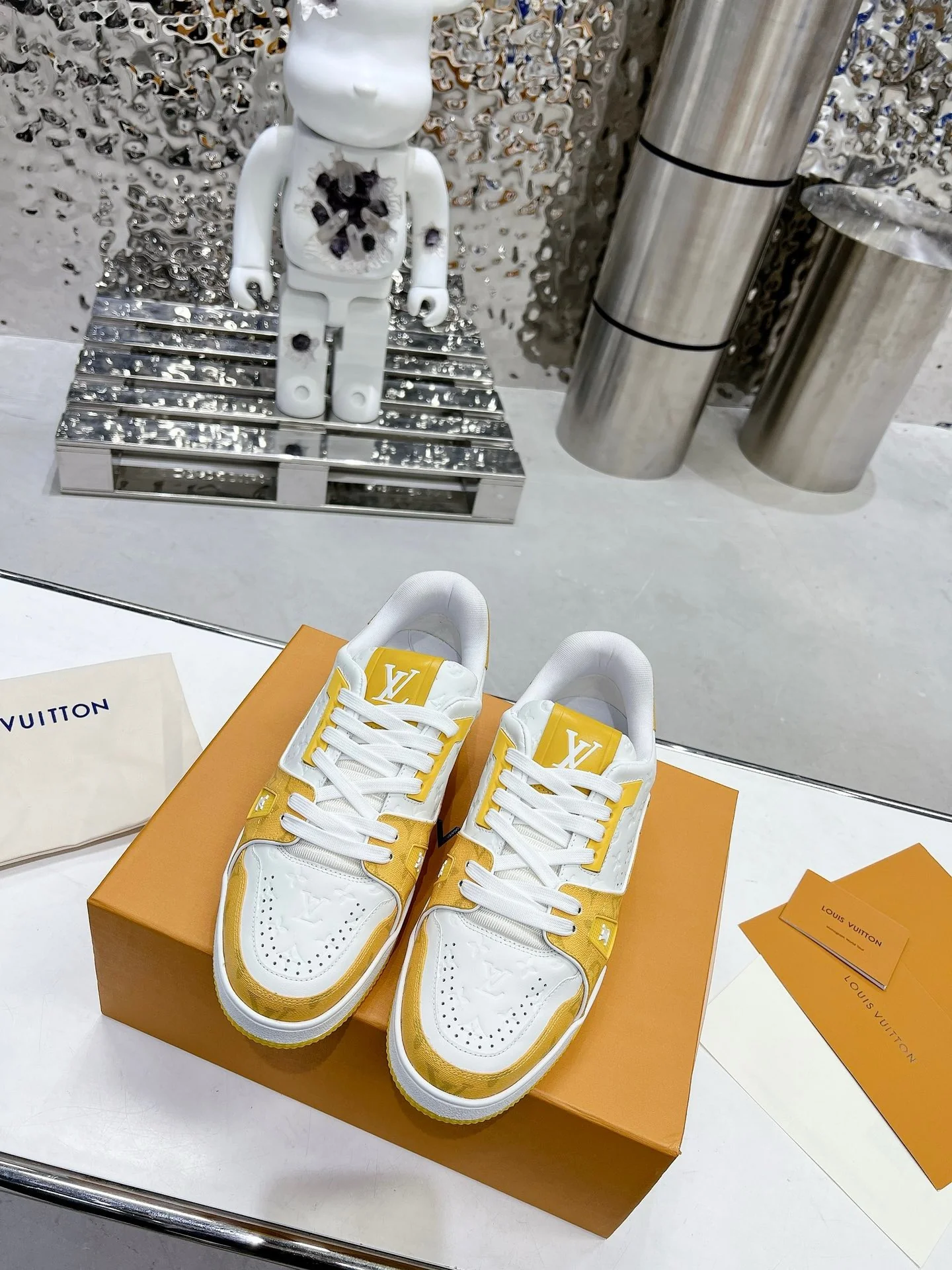 LV Trainers #54 Monogram Denim Yellow - Image 3