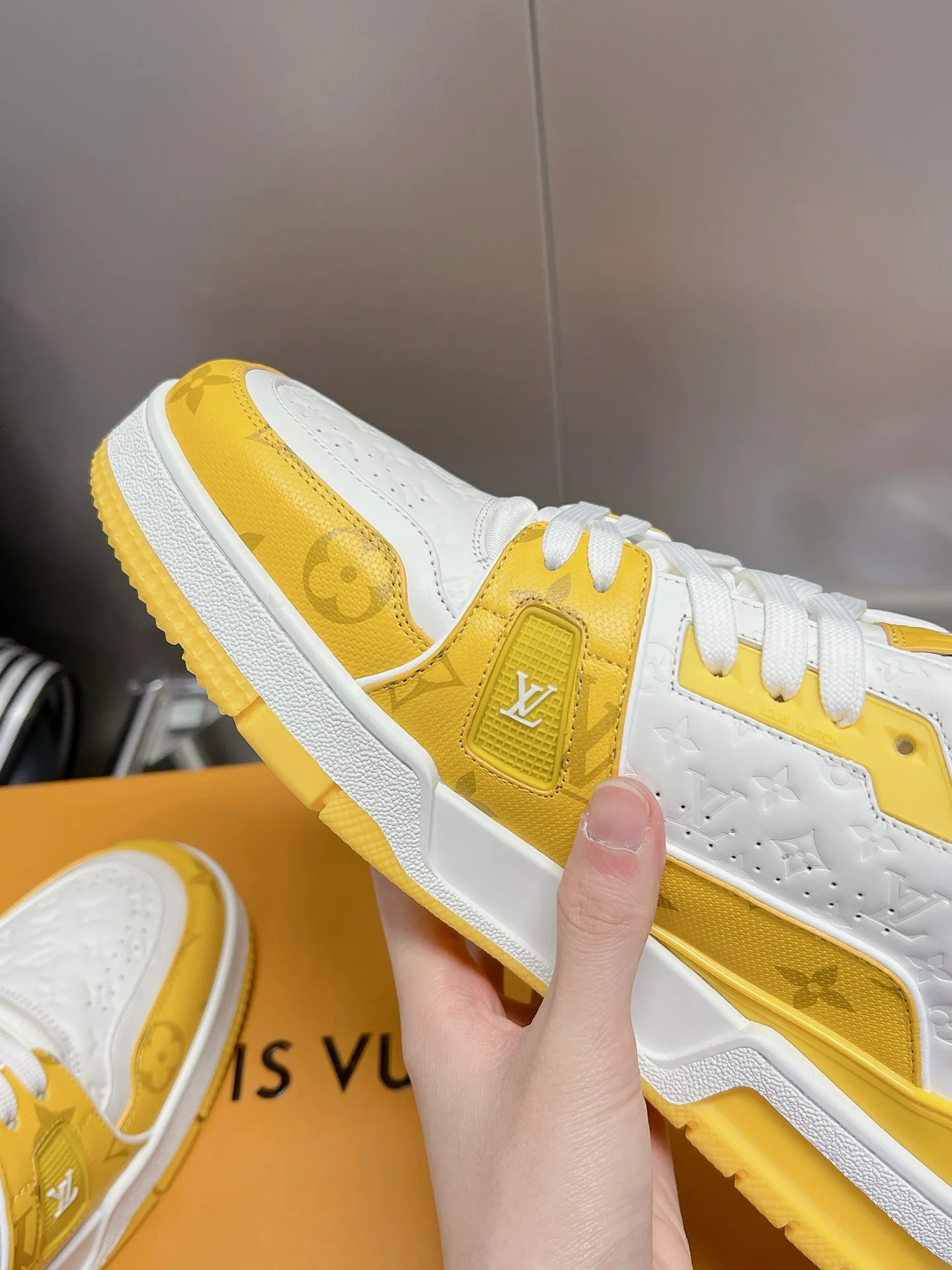 LV Trainers #54 Monogram Denim Yellow - Image 5