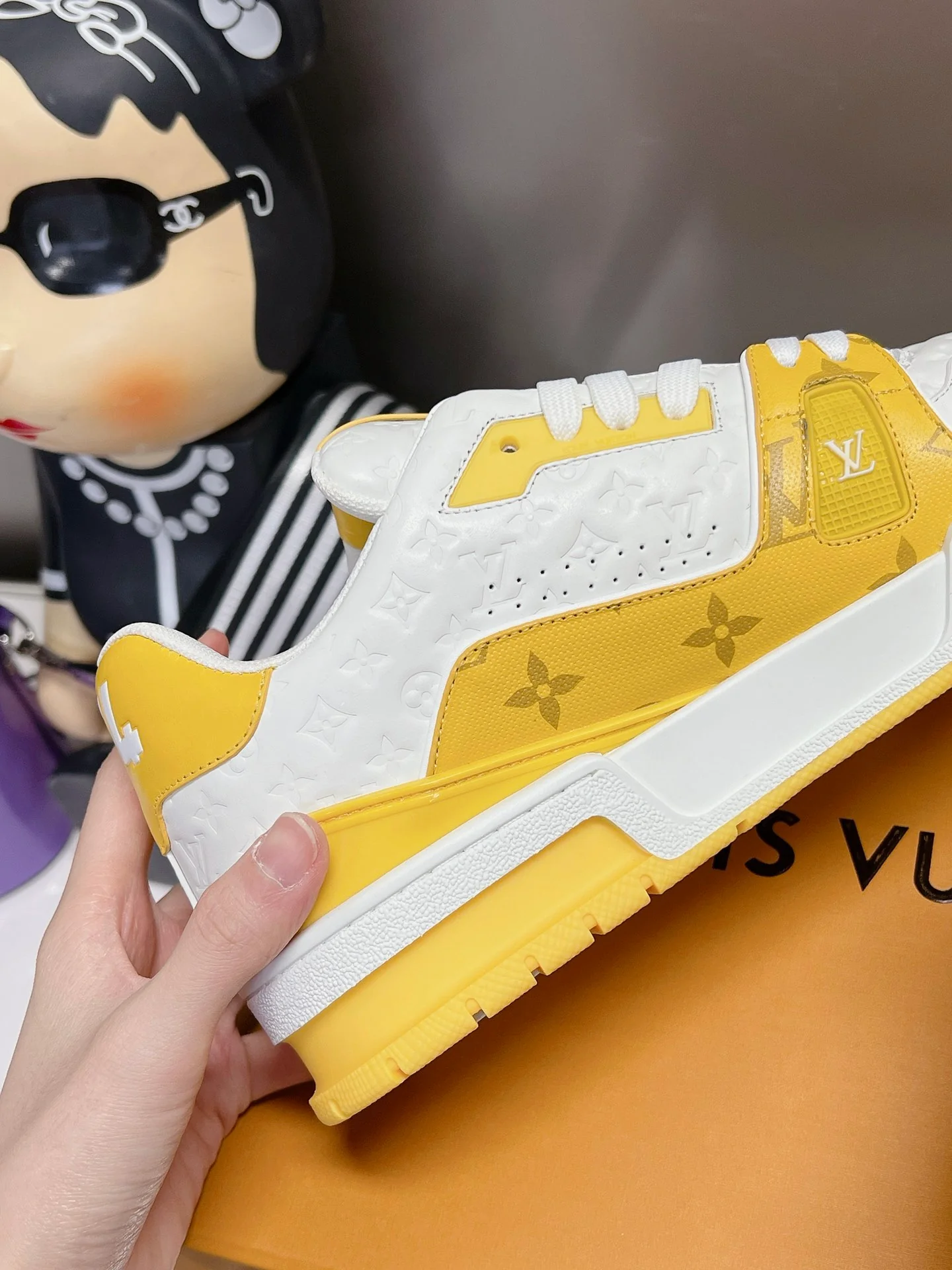 LV Trainers #54 Monogram Denim Yellow - Image 6