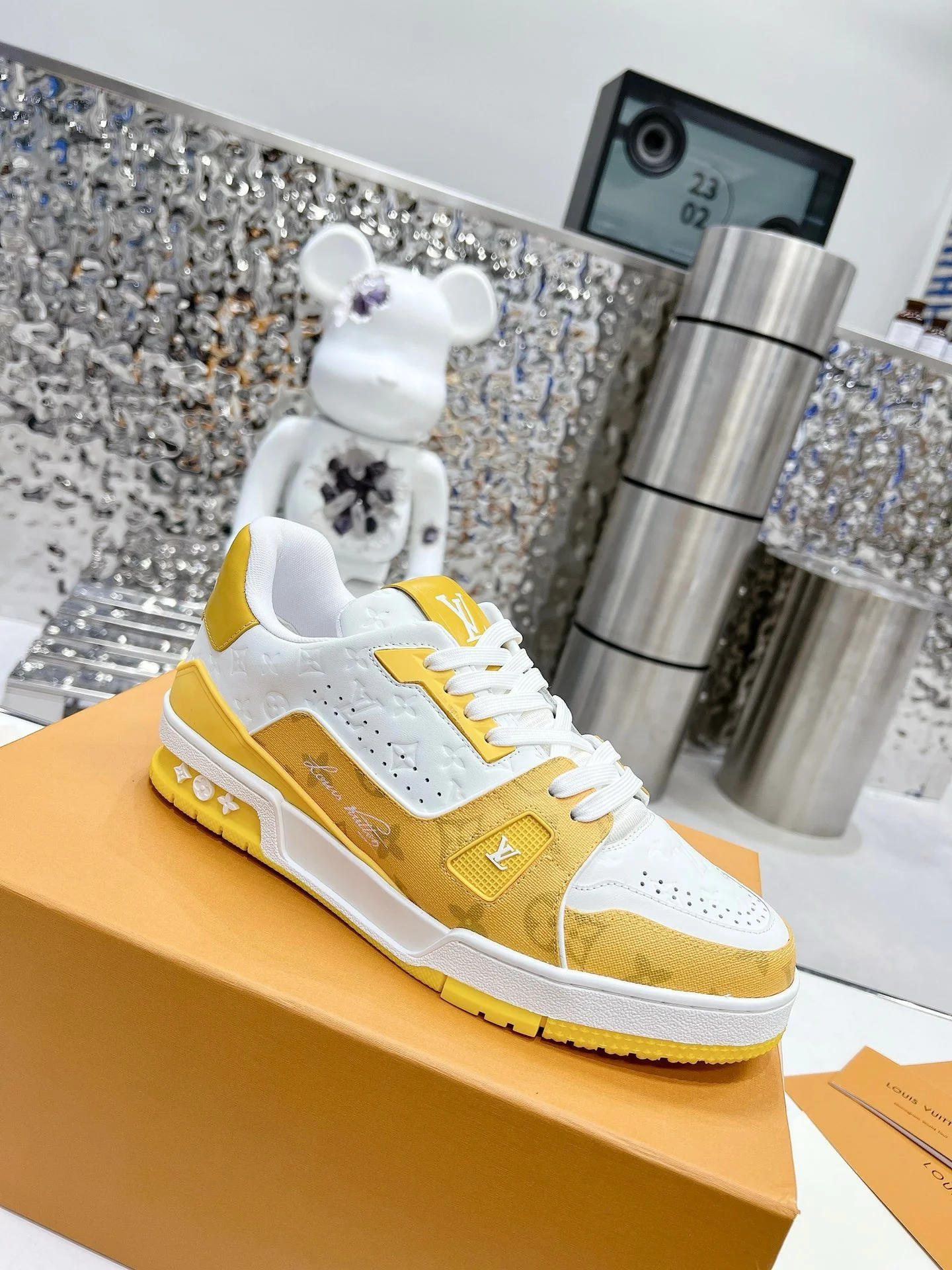 LV Trainers #54 Monogram Denim Yellow - Image 7