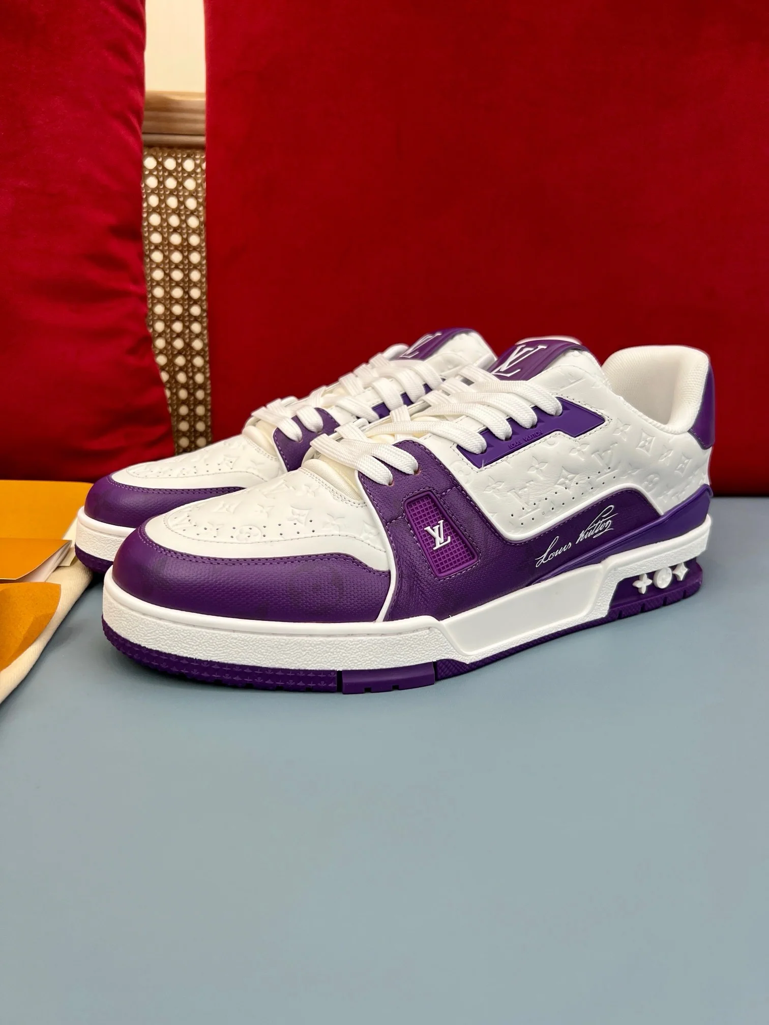 LV Trainers #54 Monogram Denim Purple - Image 10