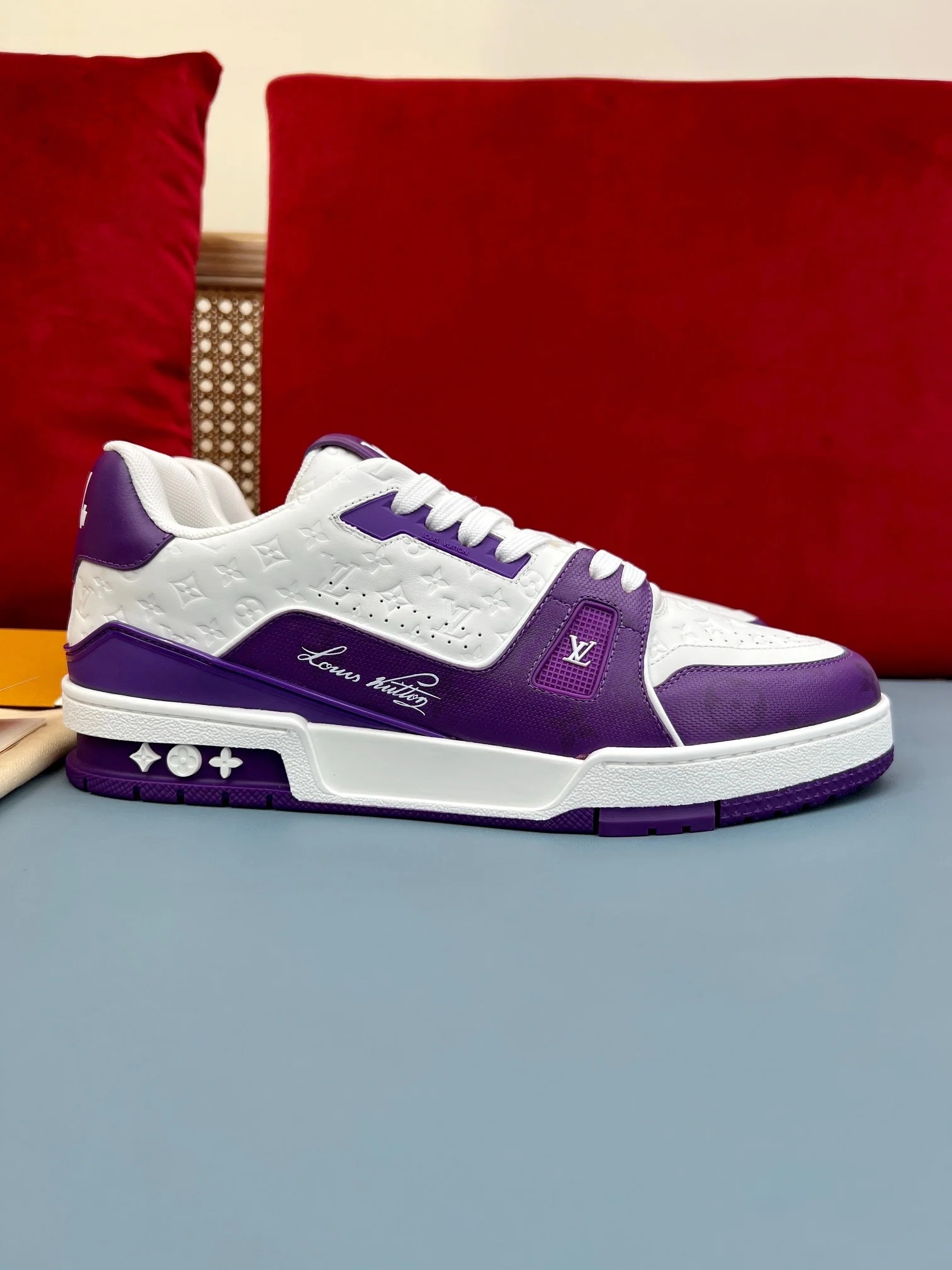 LV Trainers #54 Monogram Denim Purple - Image 3