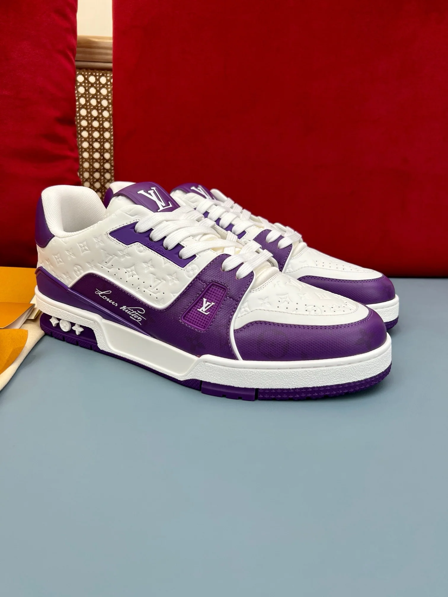LV Trainers #54 Monogram Denim Purple - Image 4