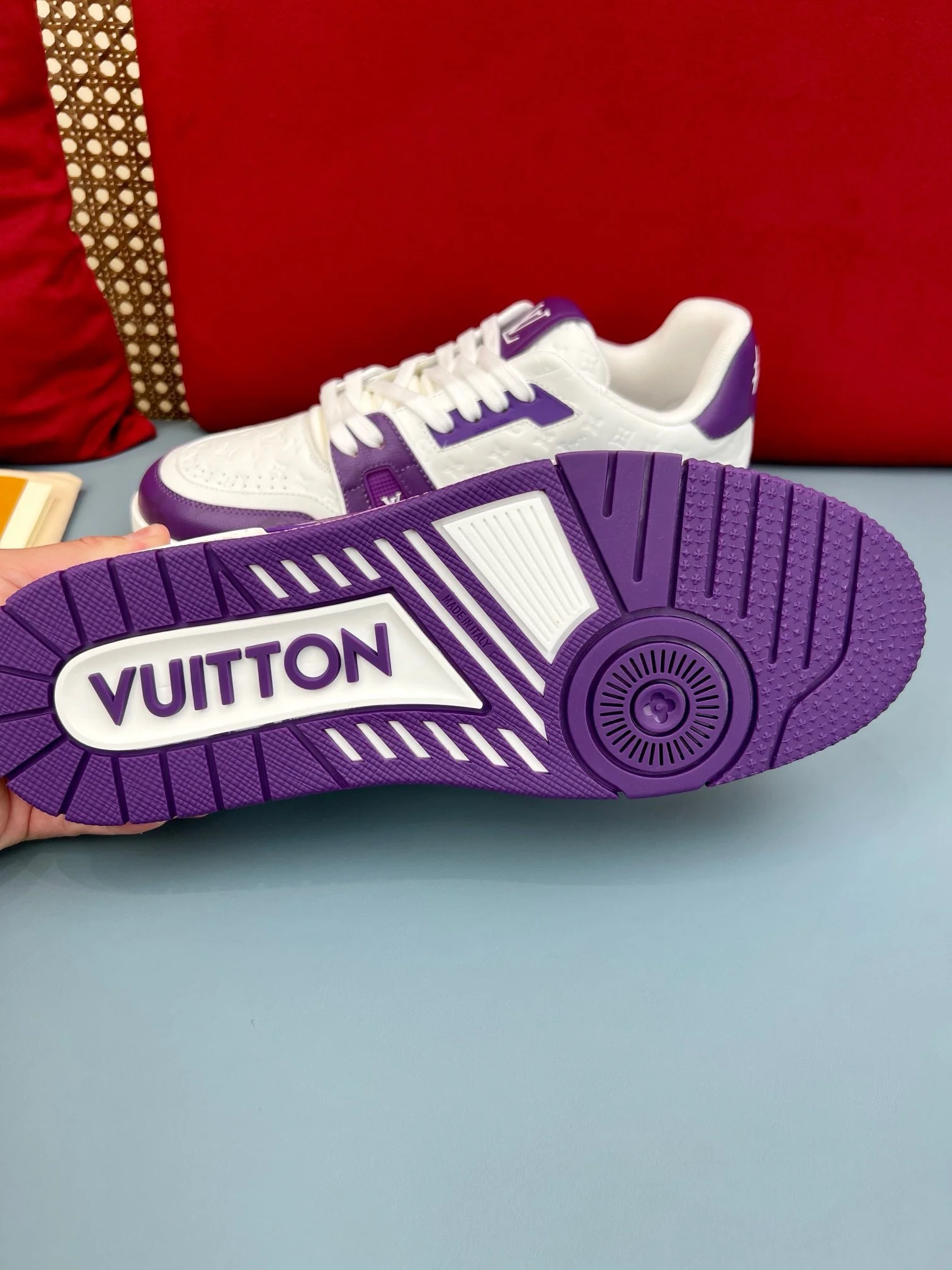 LV Trainers #54 Monogram Denim Purple - Image 6