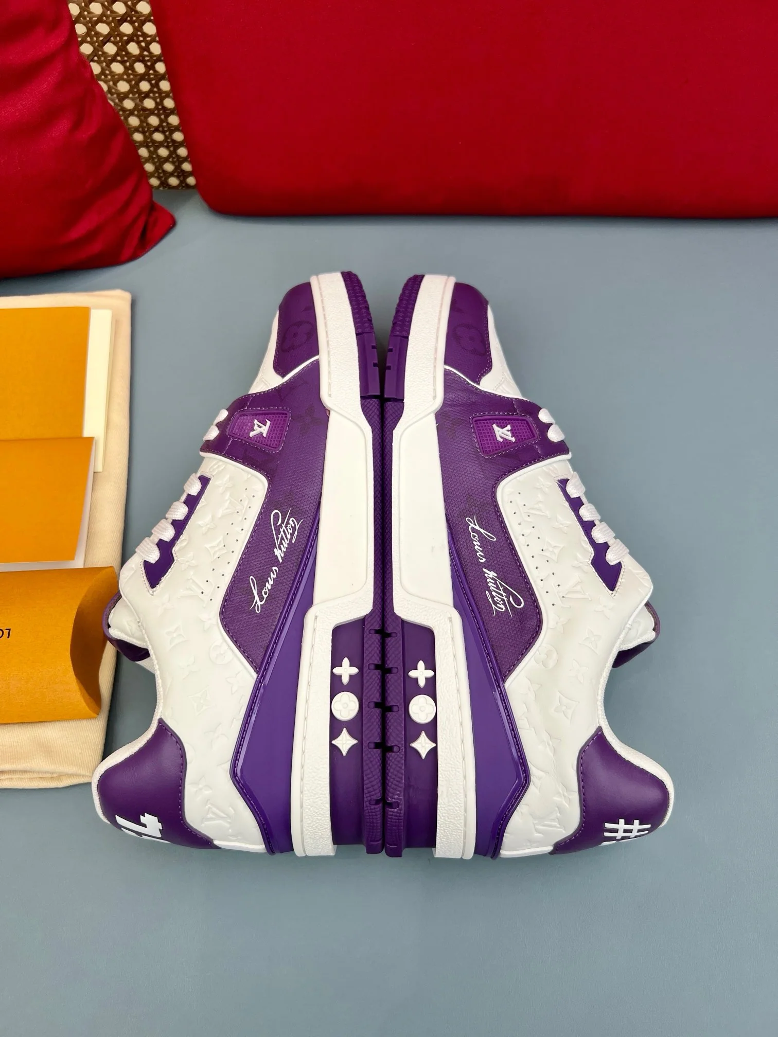 LV Trainers #54 Monogram Denim Purple - Image 7