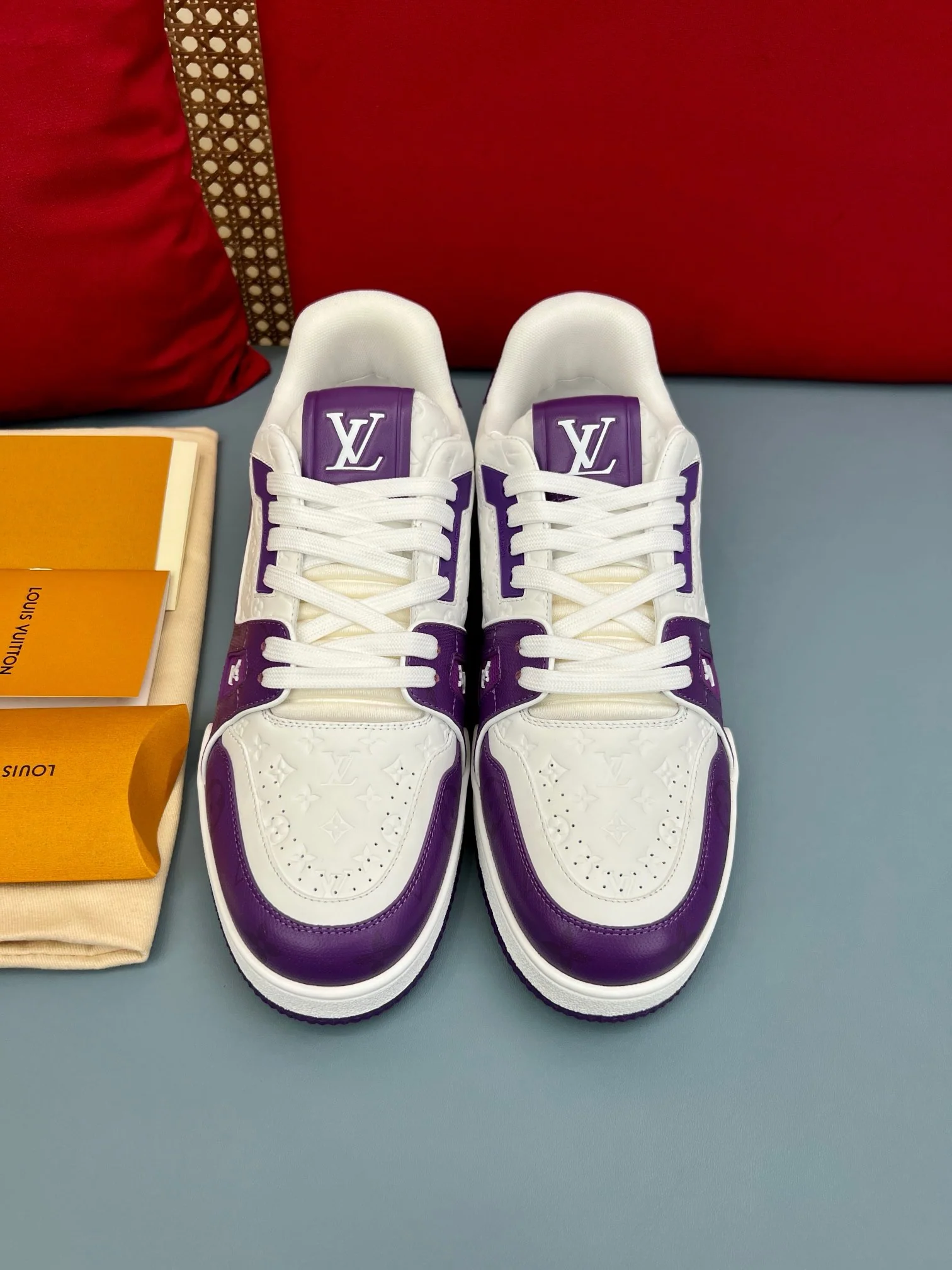 LV Trainers #54 Monogram Denim Purple - Image 8