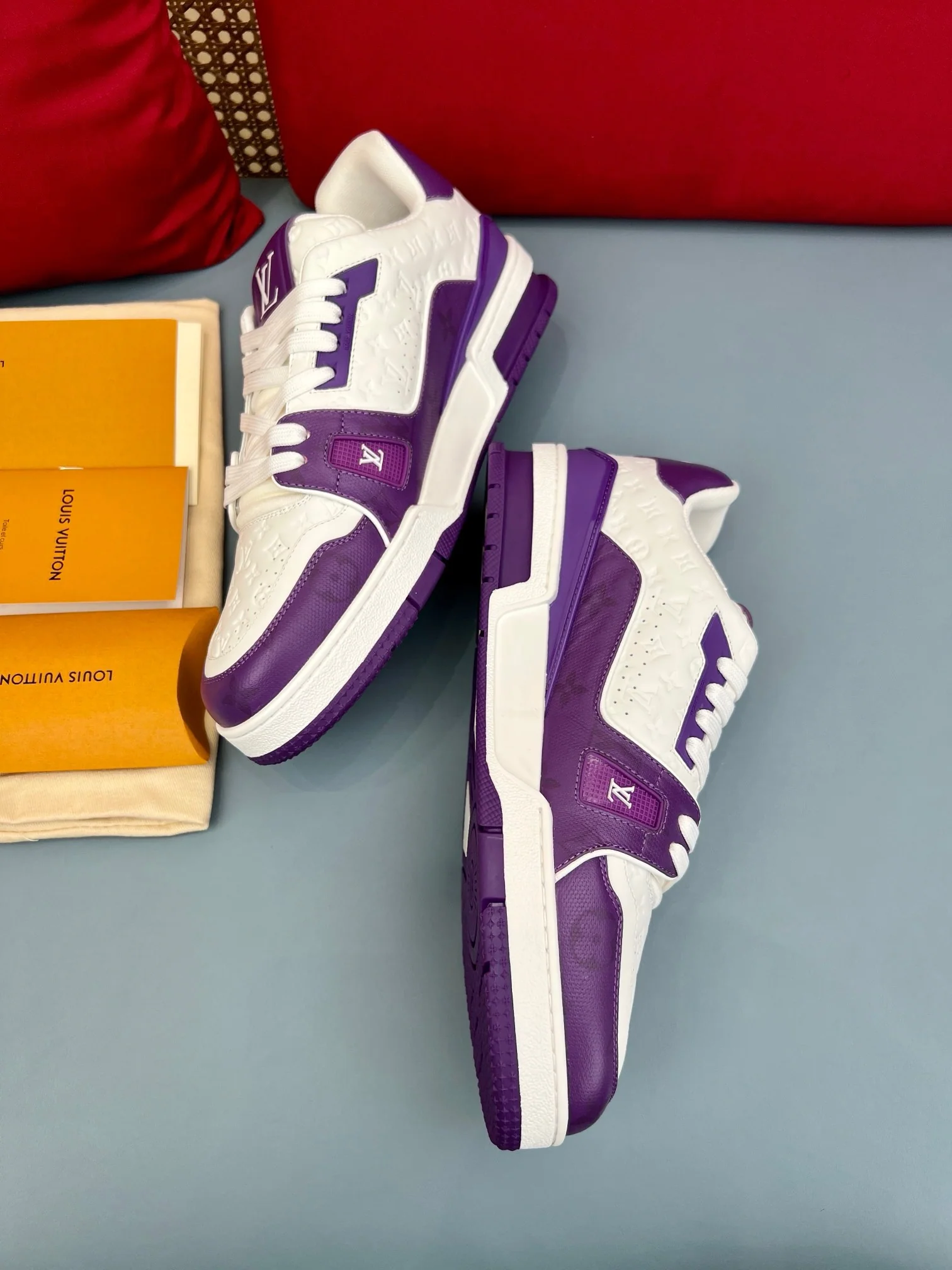LV Trainers #54 Monogram Denim Purple - Image 9