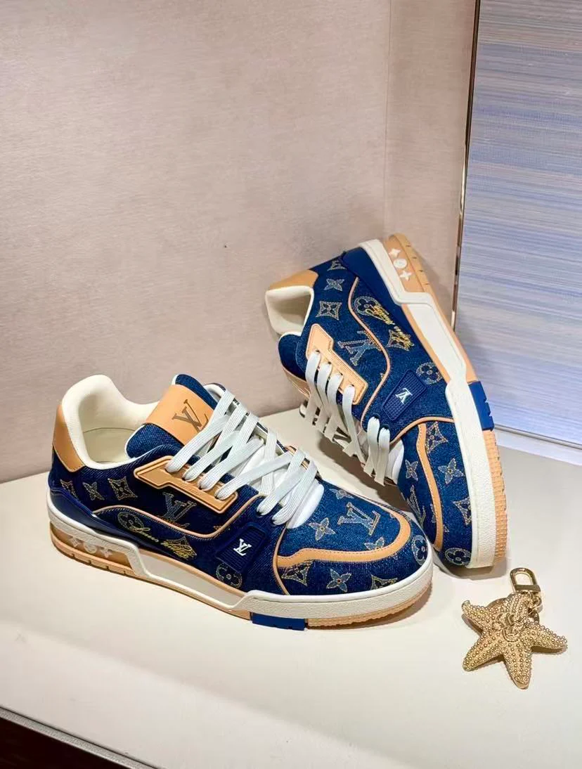 LV Trainers #54 Navy Monogram - Image 2