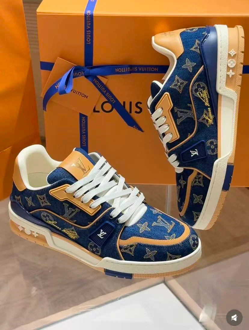 LV Trainers #54 Navy Monogram - Image 6