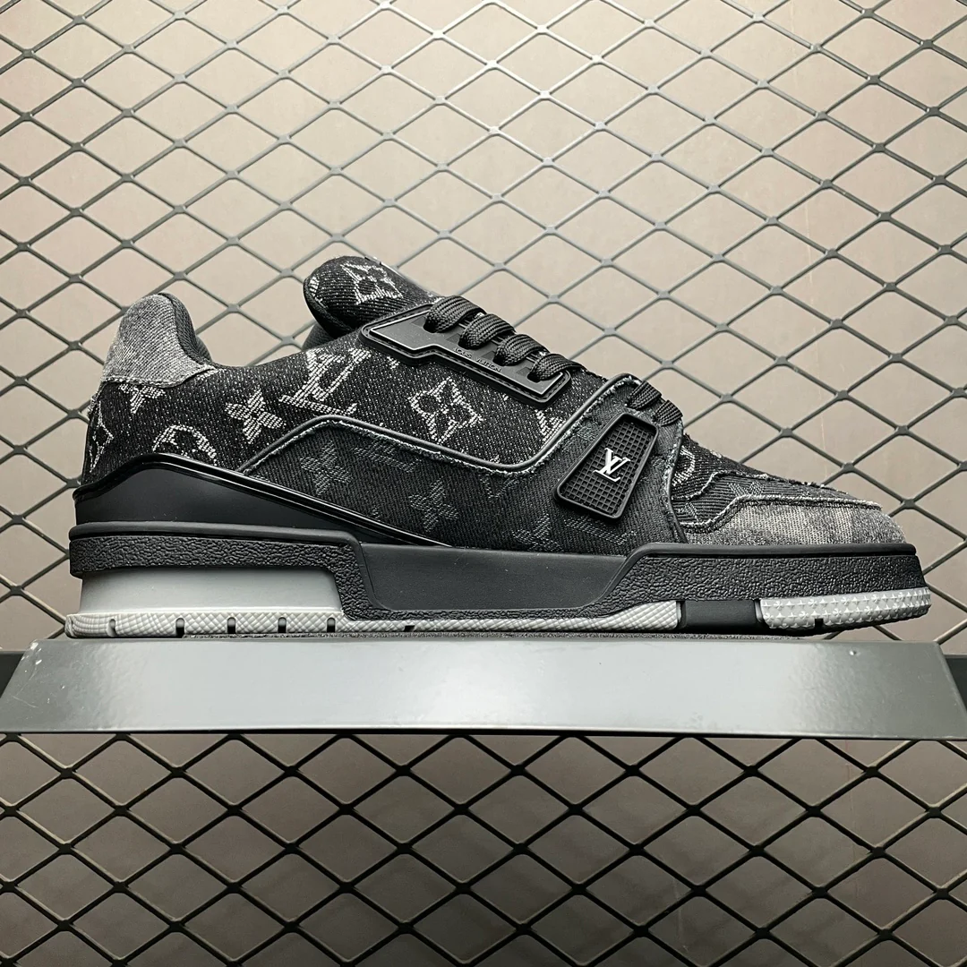 LV Trainers Black Denim - Image 3