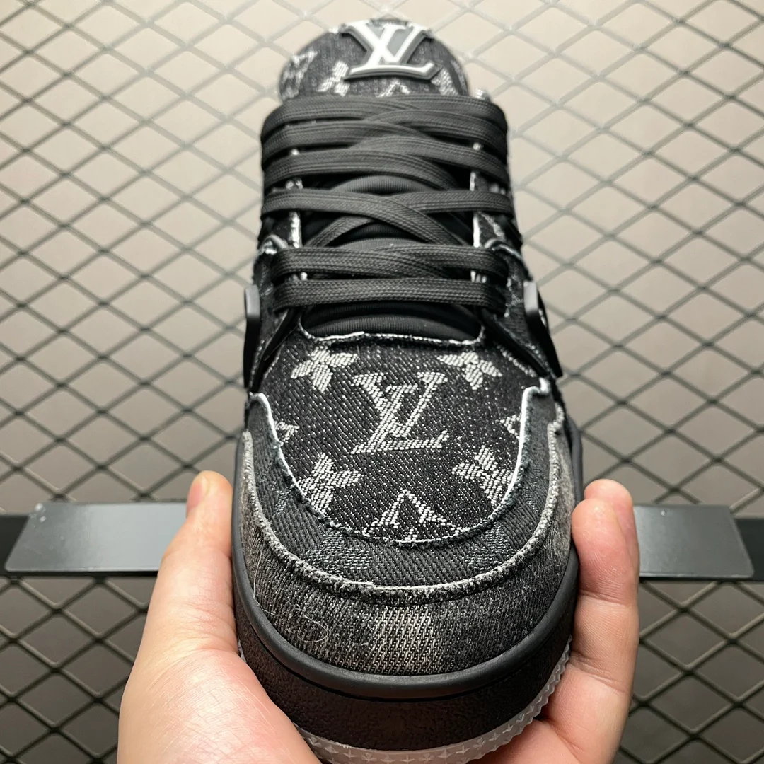 LV Trainers Black Denim - Image 6