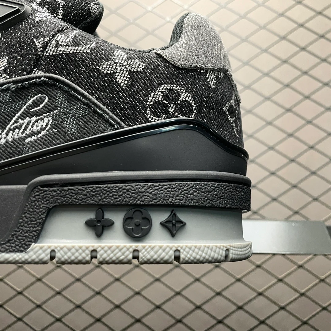 LV Trainers Black Denim - Image 7