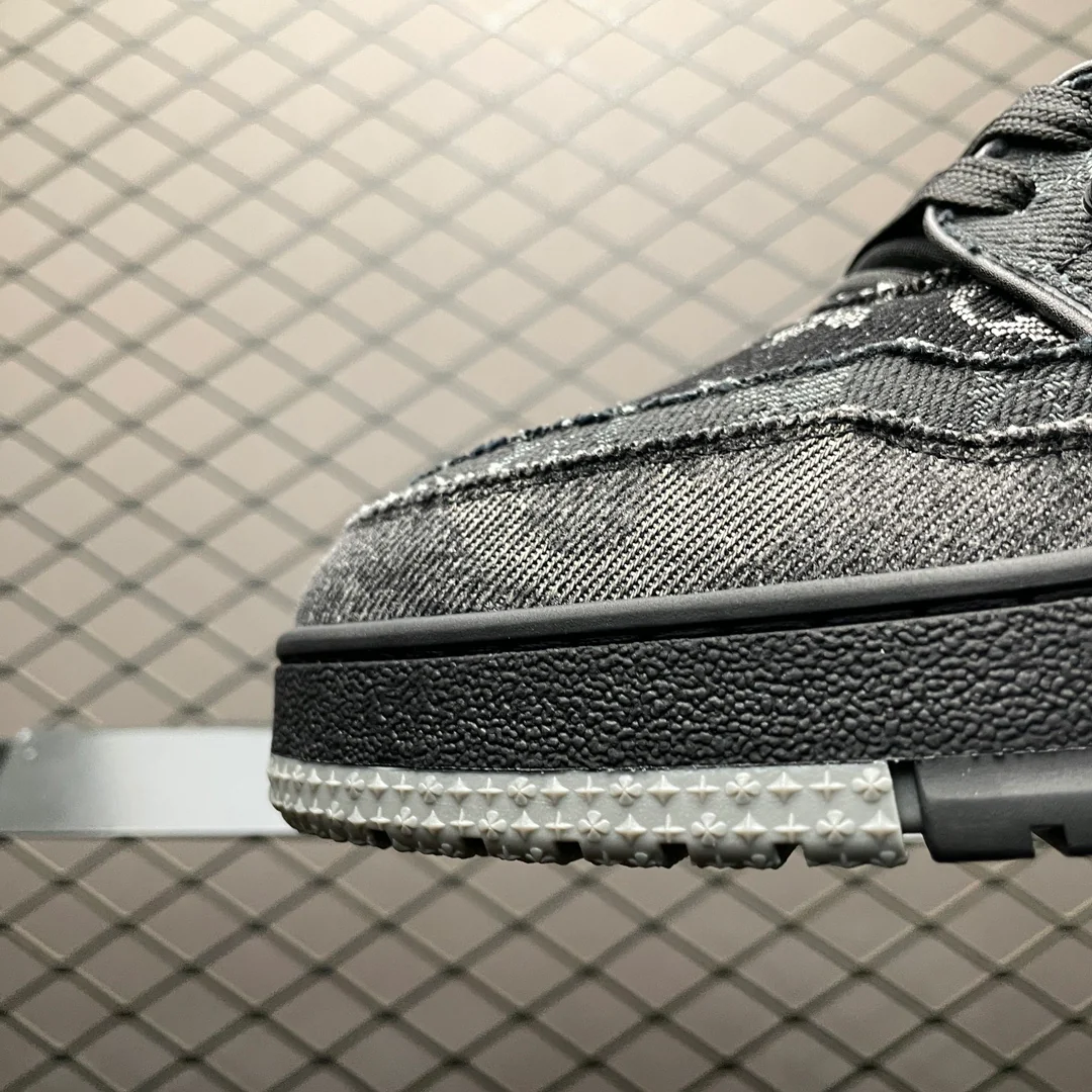 LV Trainers Black Denim - Image 8