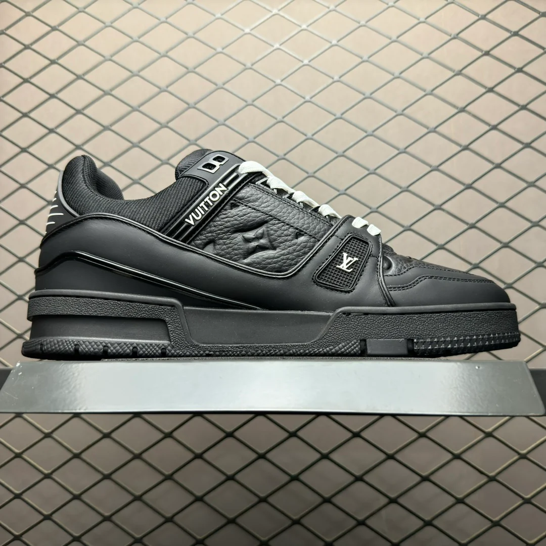 LV Trainers Black Embossed Monogram - Image 5