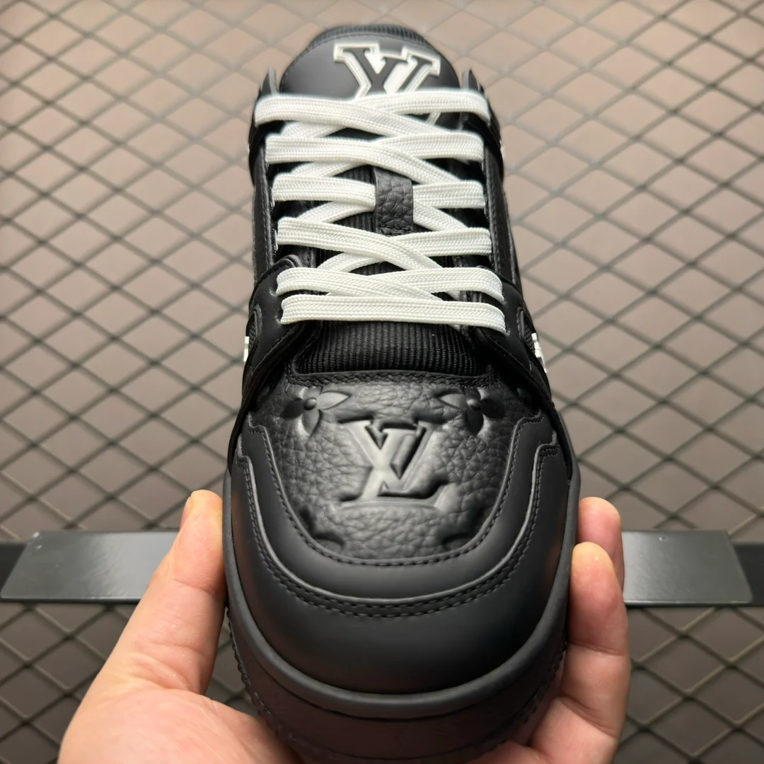 LV Trainers Black Embossed Monogram - Image 9