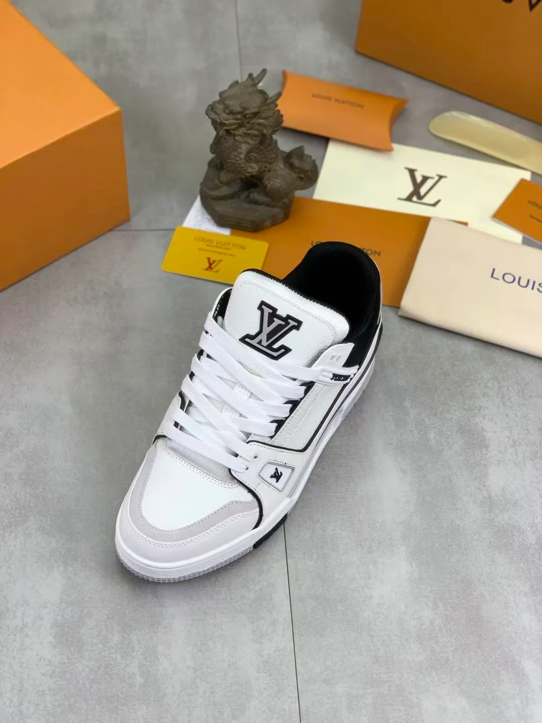 LV Trainers Denim Noir White - Image 9