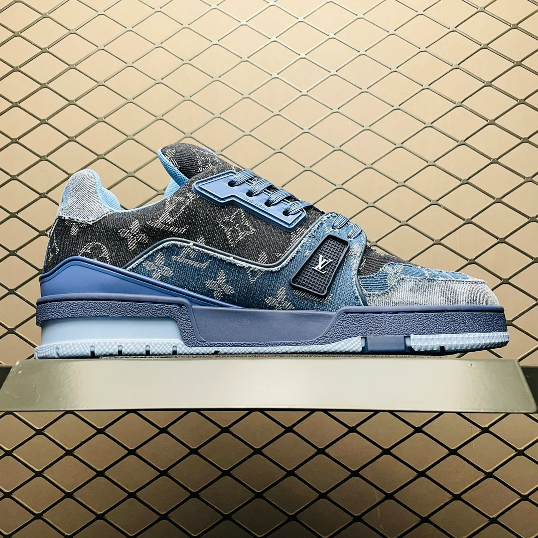 LV Trainers Blue Denim - Image 3