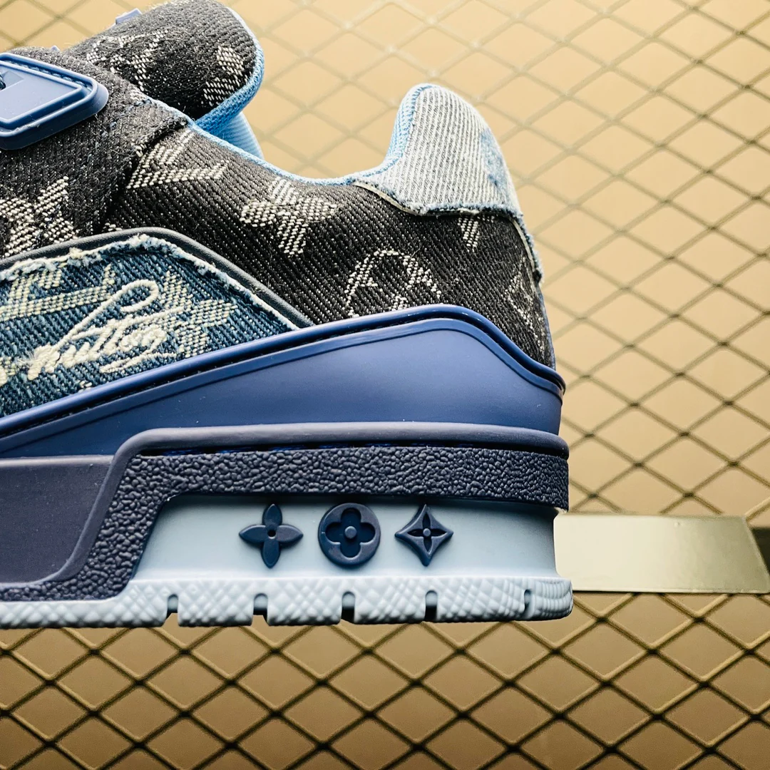 LV Trainers Blue Denim - Image 5