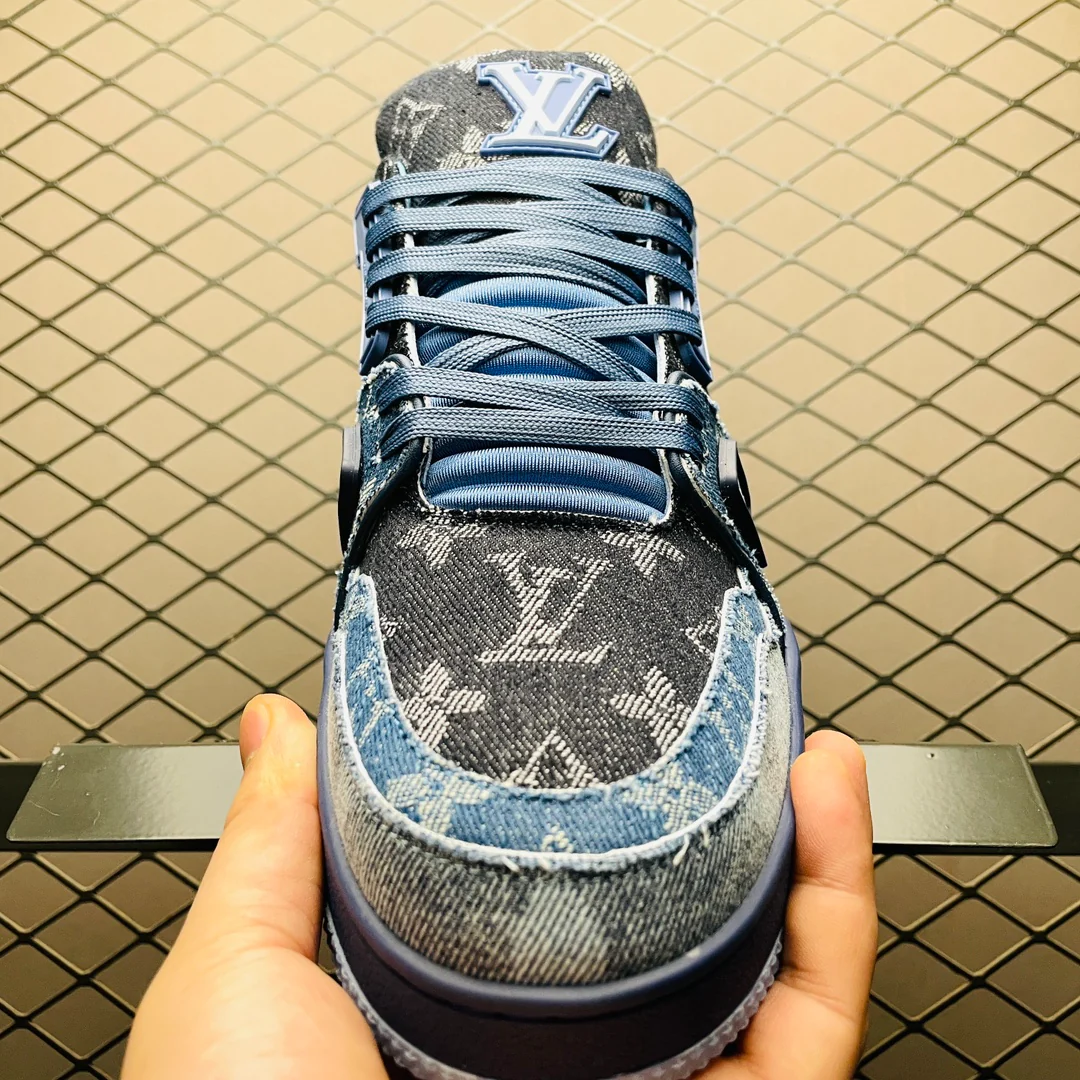 LV Trainers Blue Denim - Image 7