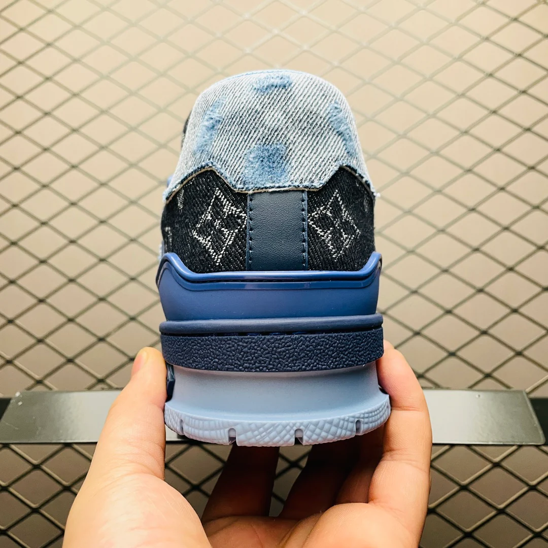LV Trainers Blue Denim - Image 8