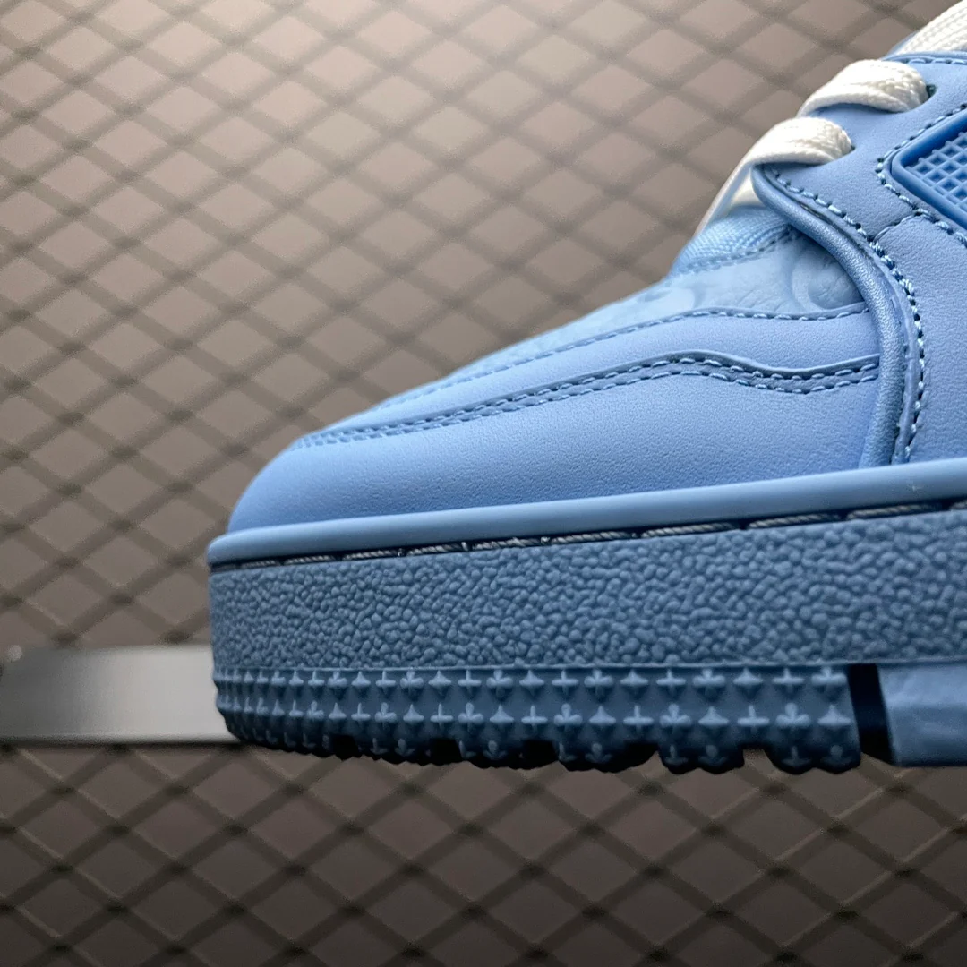 LV Trainers Blue Embossed Monogram - Image 3