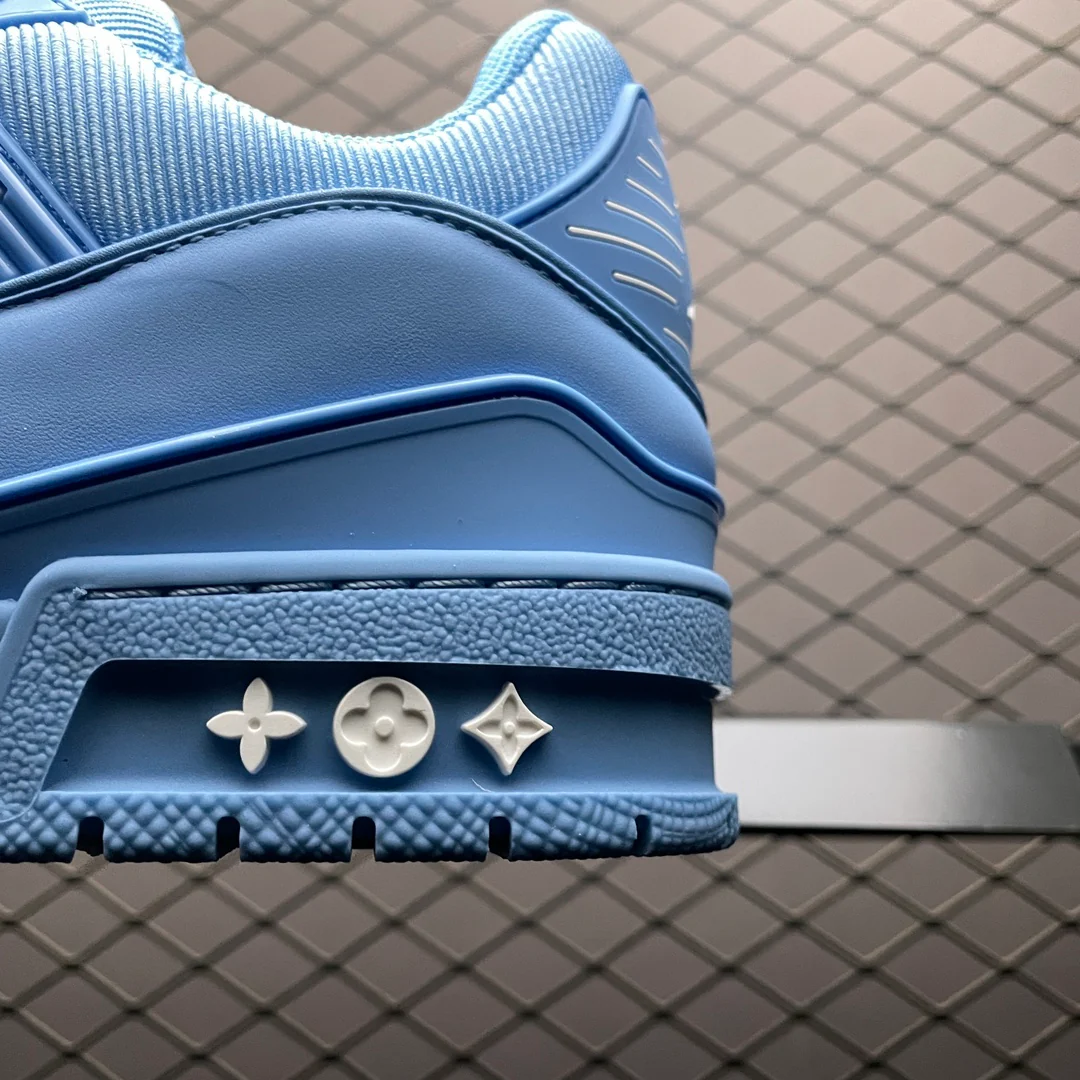 LV Trainers Blue Embossed Monogram - Image 6