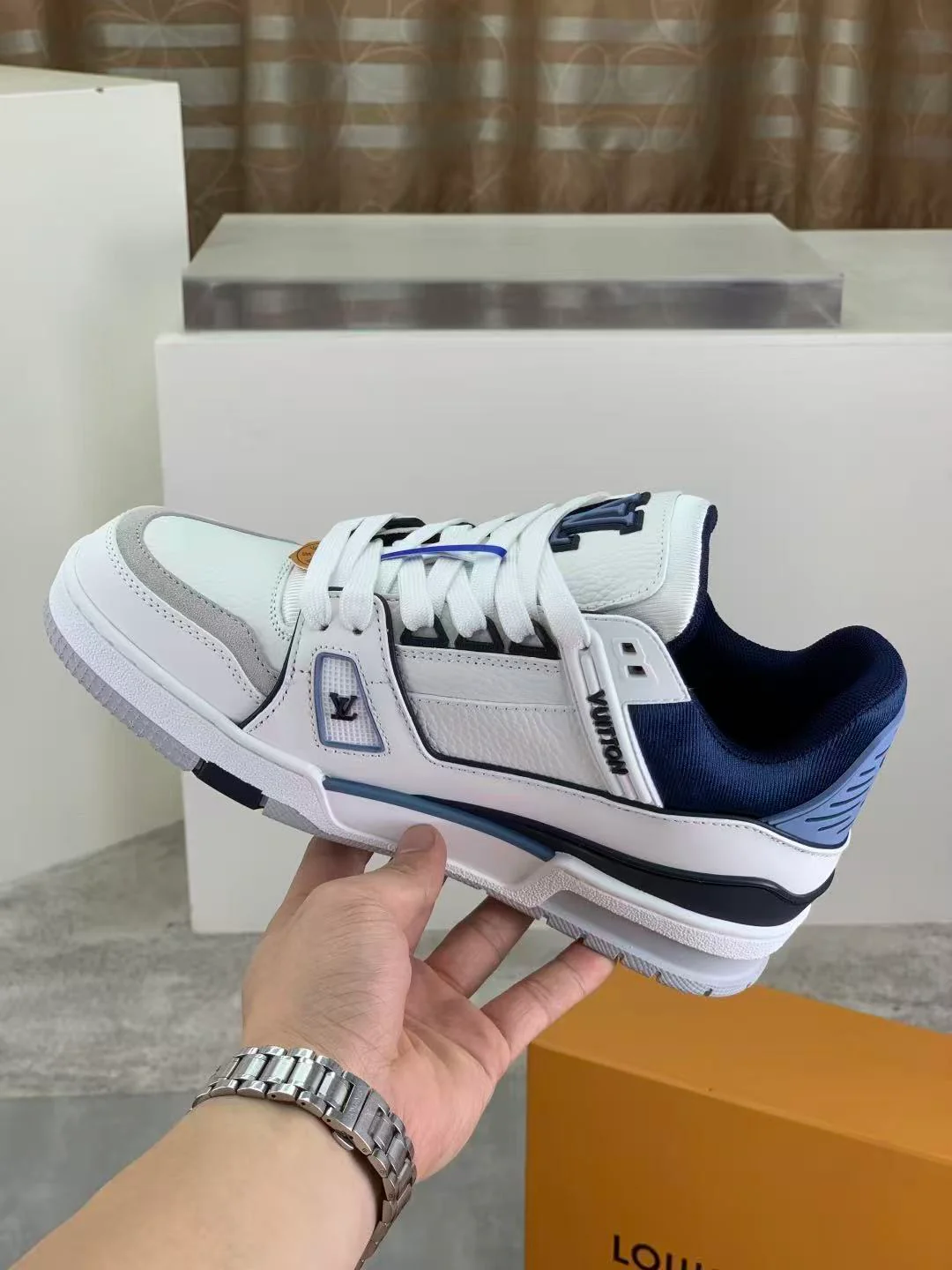 LV Trainers Blue White - Image 4