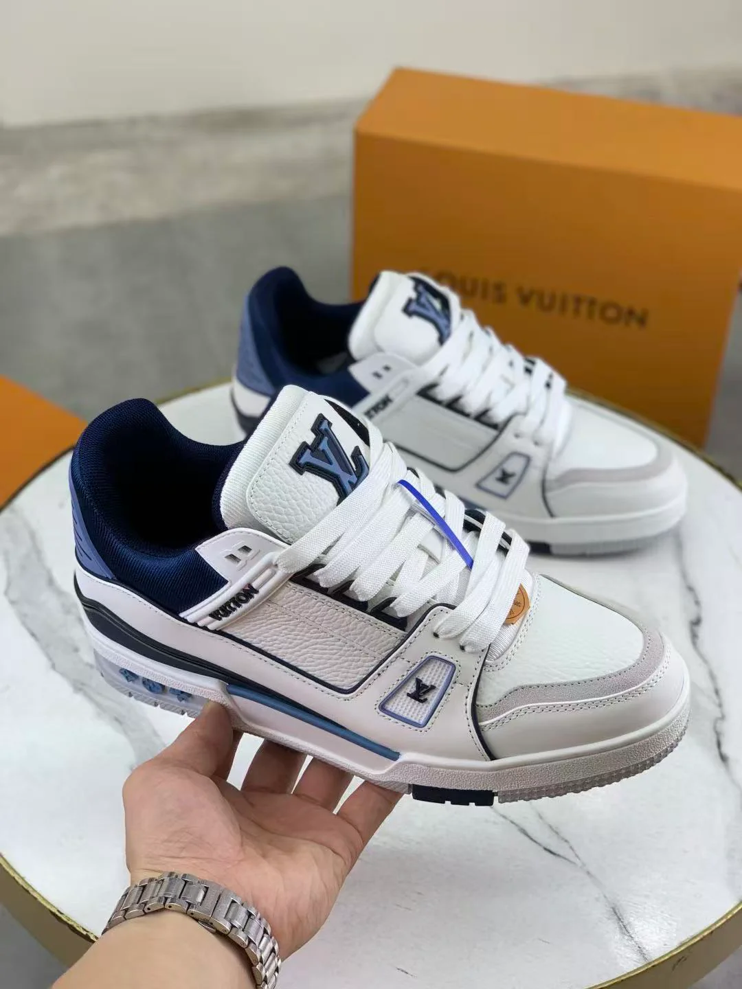 LV Trainers Blue White - Image 6