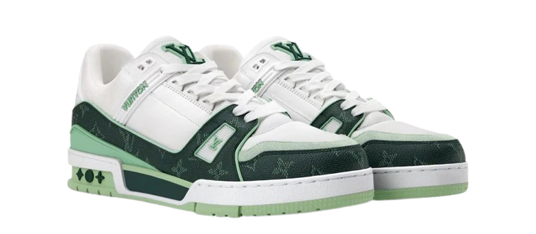 LV Trainers Green Monogram