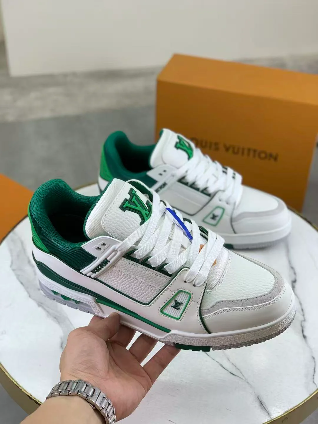 LV Trainers Green White - Image 9