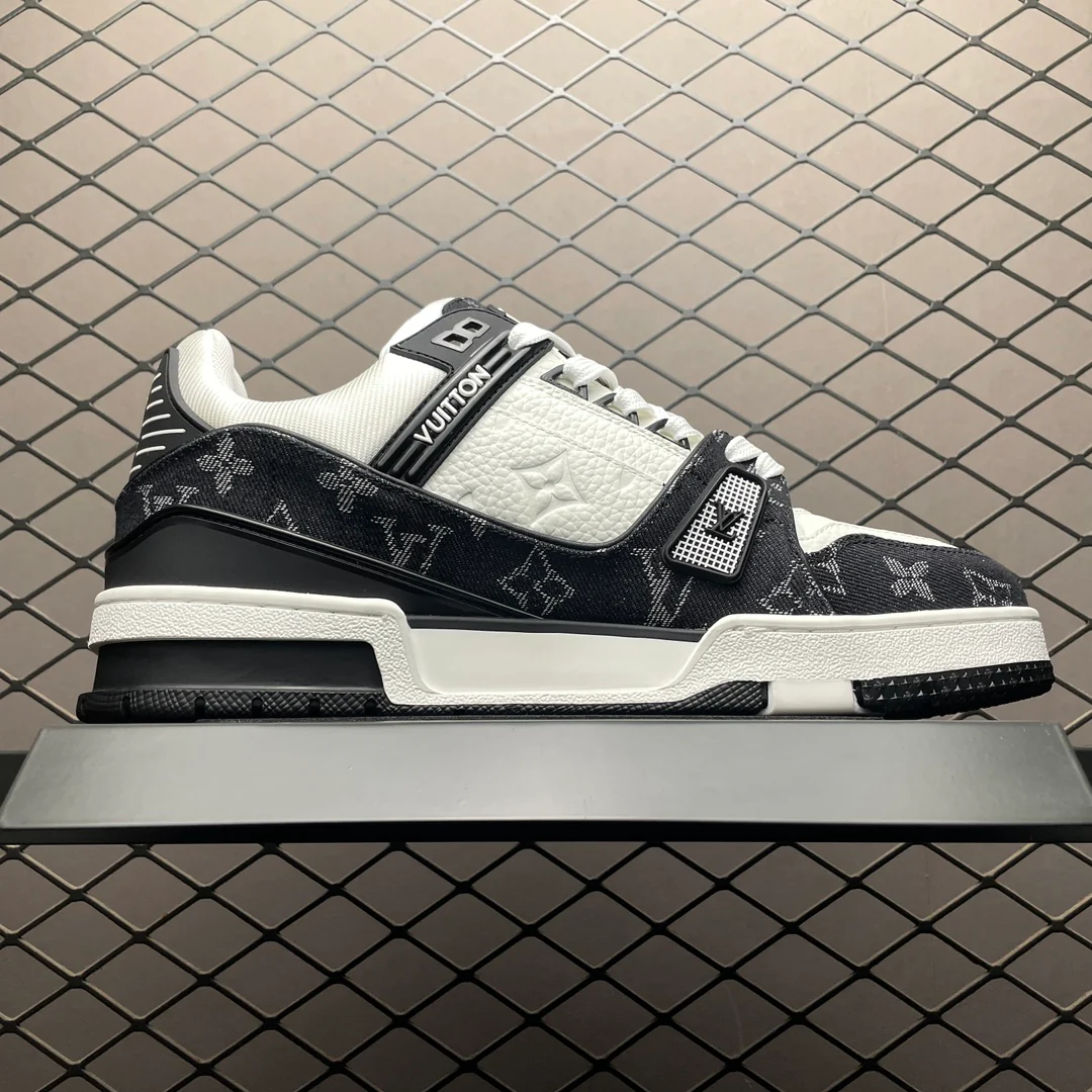 LV Trainers Monogram Denim Black - Image 2