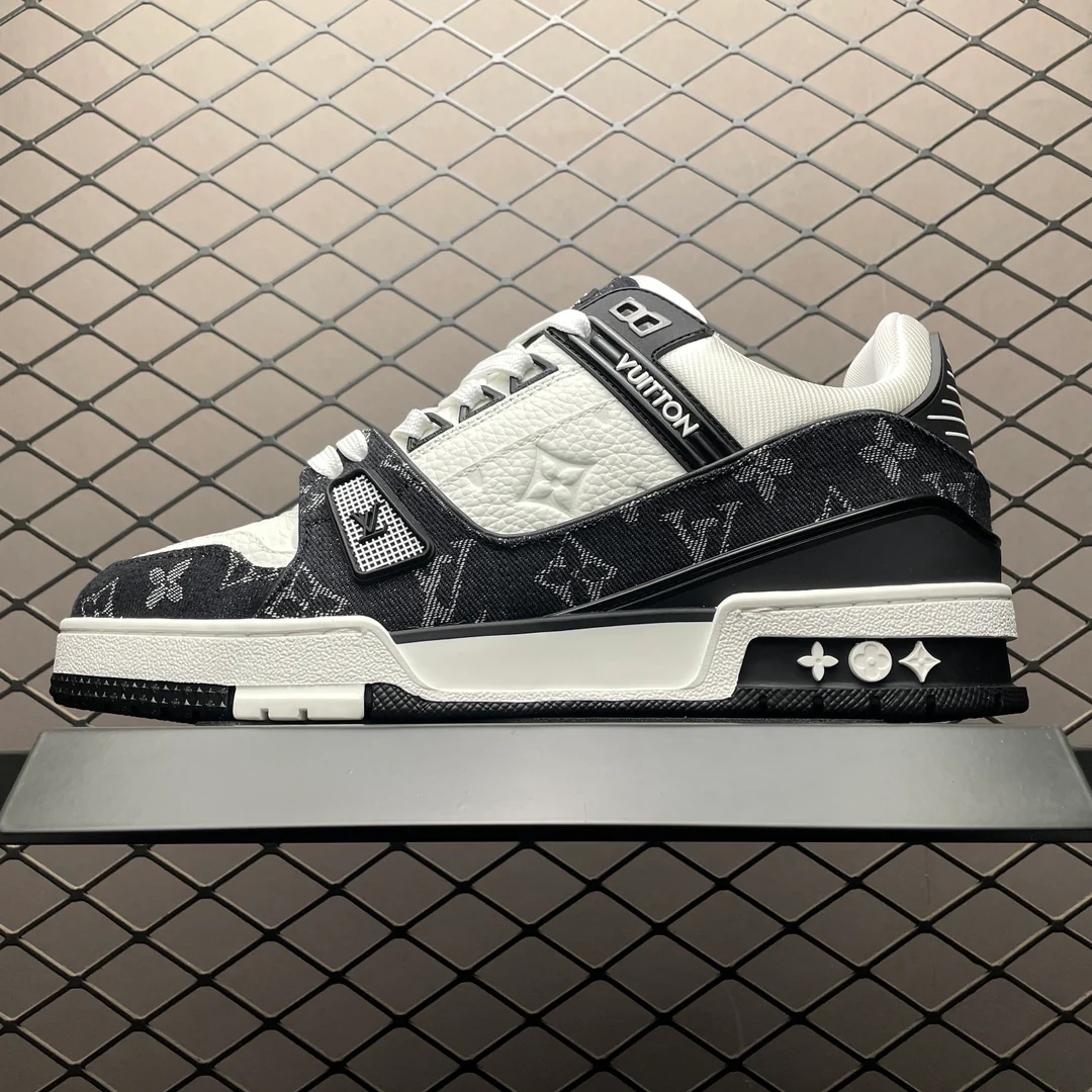 LV Trainers Monogram Denim Black - Image 3