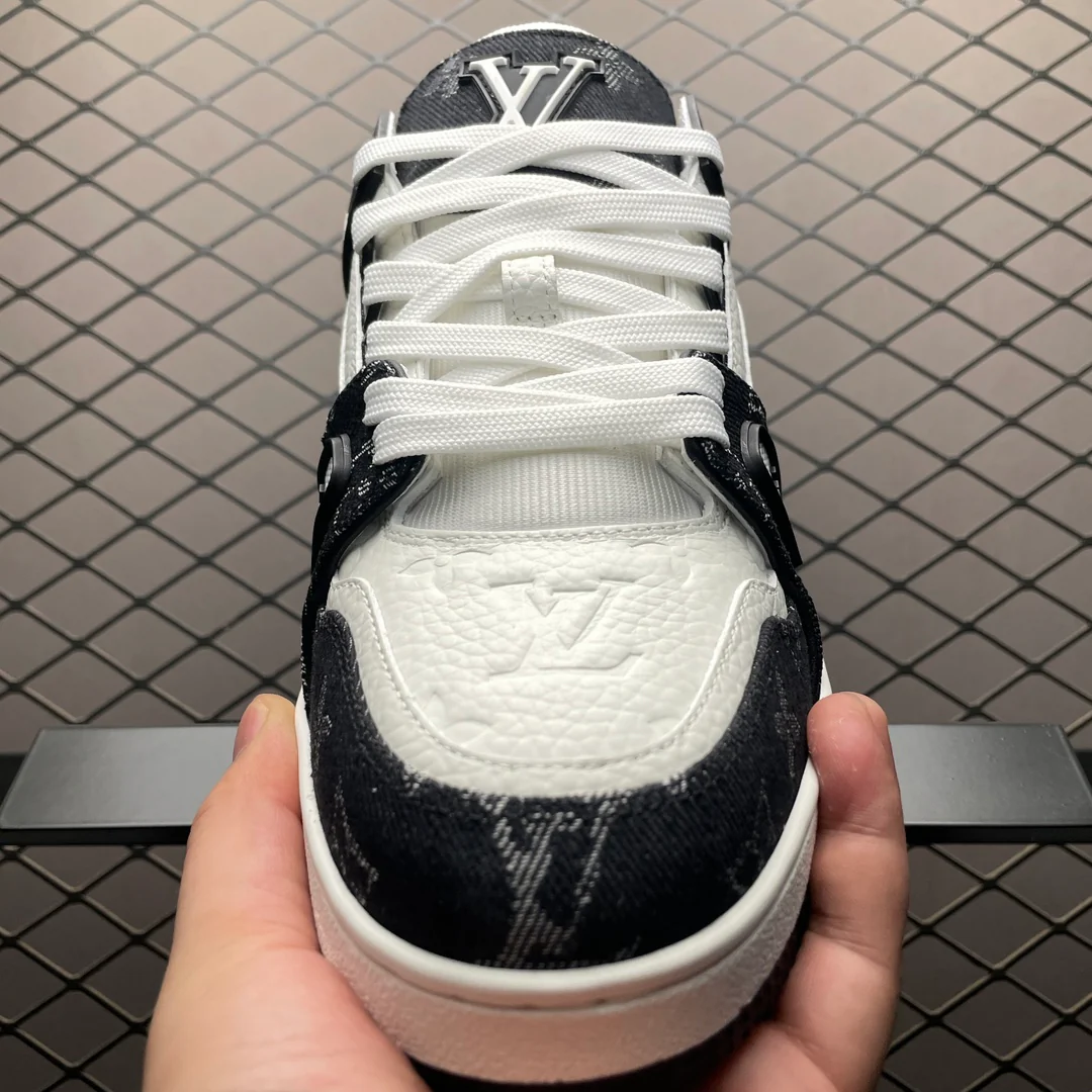 LV Trainers Monogram Denim Black - Image 5