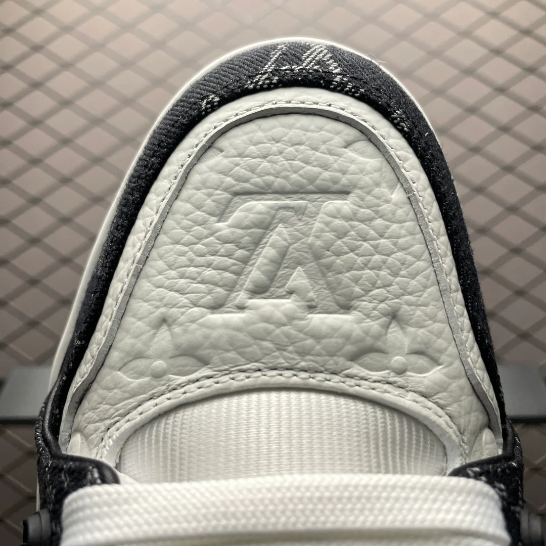 LV Trainers Monogram Denim Black - Image 6