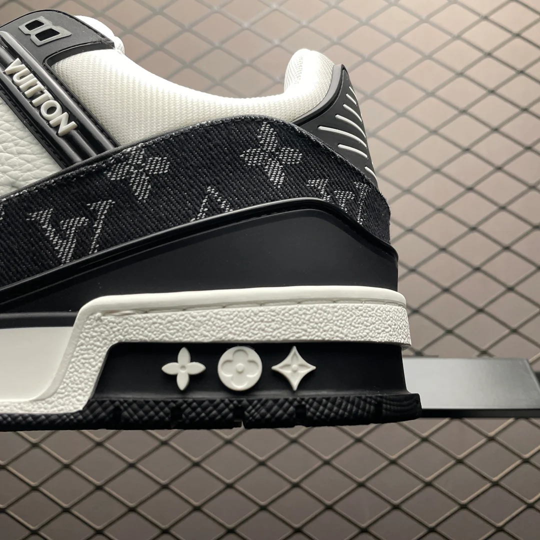 LV Trainers Monogram Denim Black - Image 8