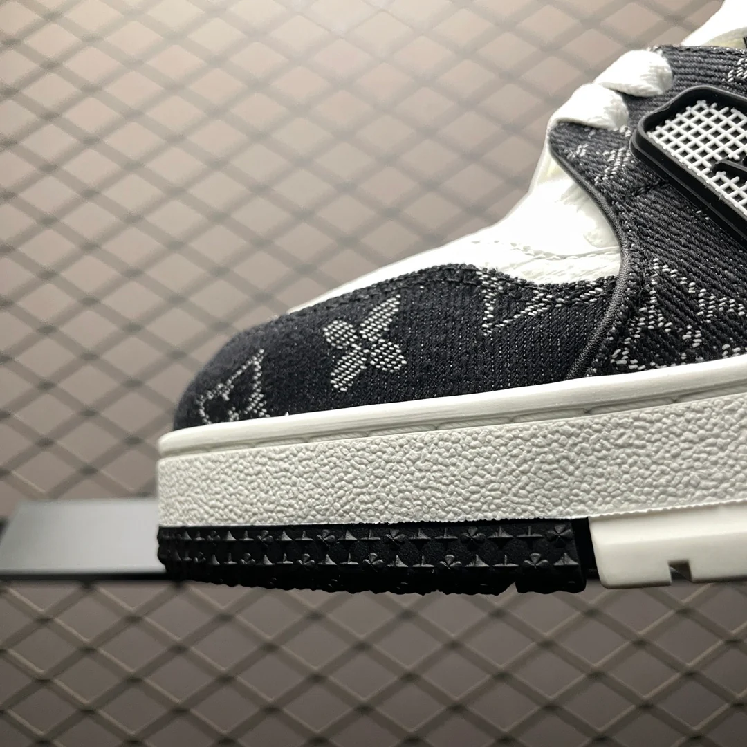 LV Trainers Monogram Denim Black - Image 9