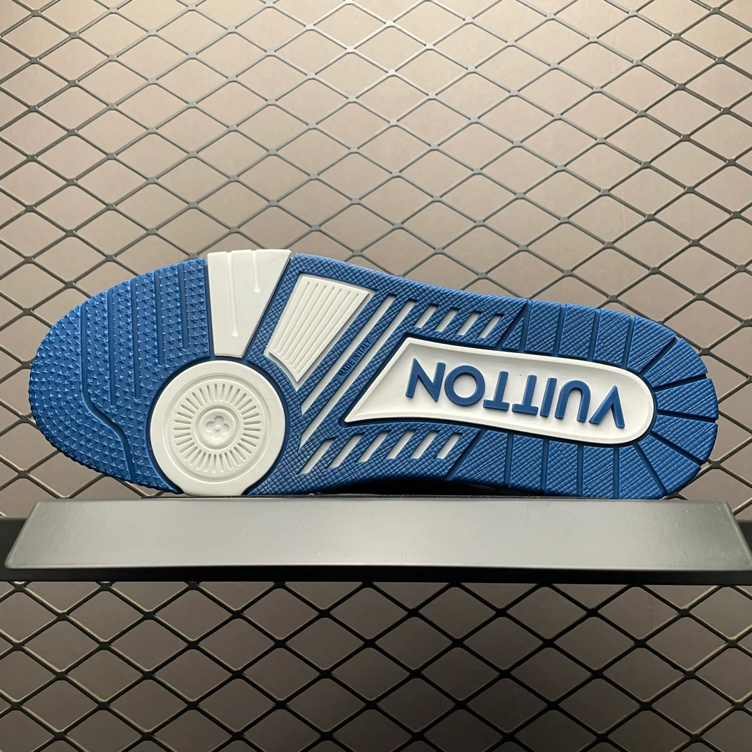 LV Trainers Monogram Denim Blue - Image 4