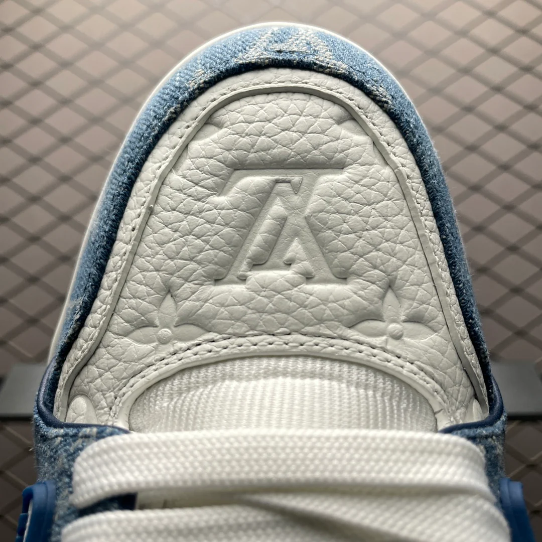 LV Trainers Monogram Denim Blue - Image 5