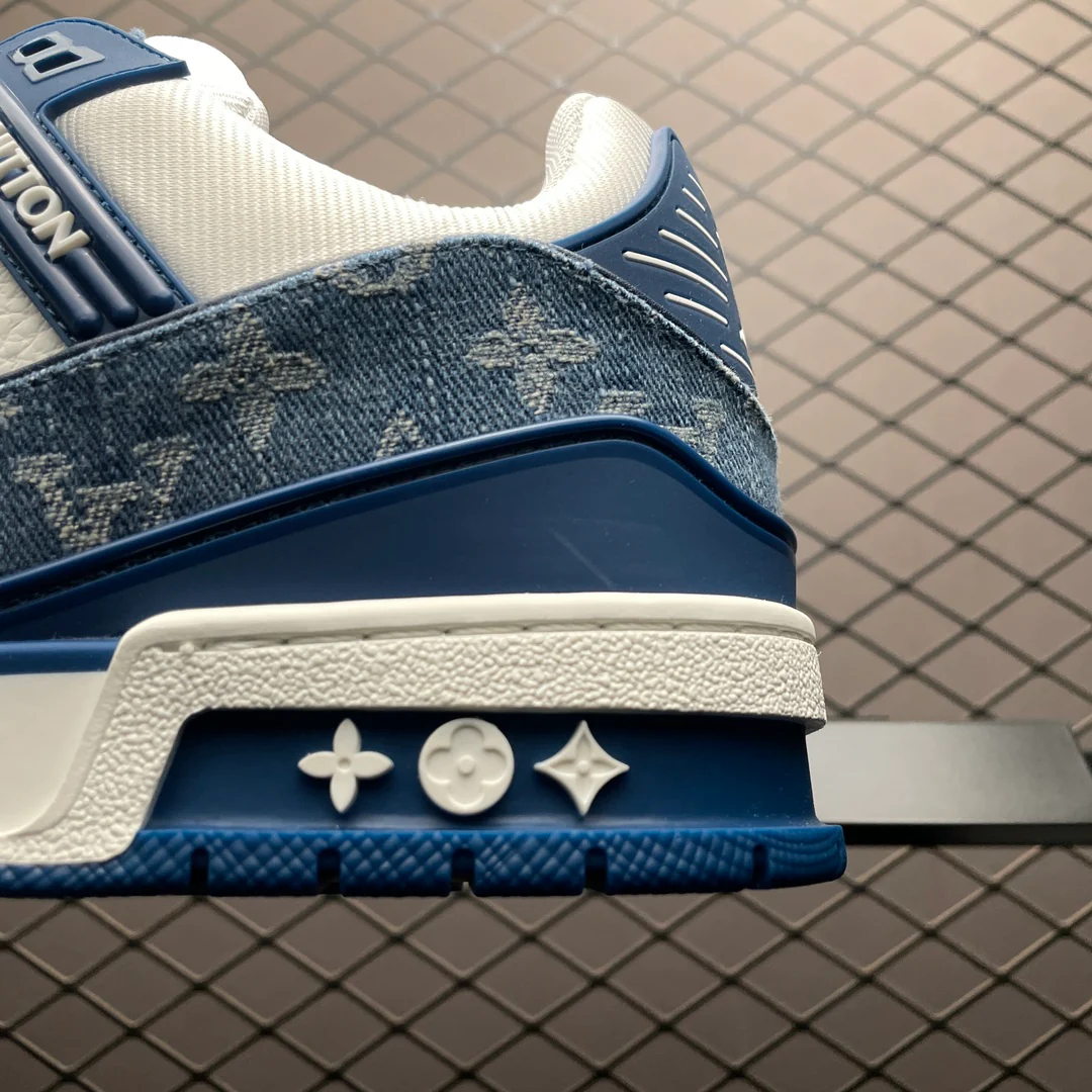 LV Trainers Monogram Denim Blue - Image 7