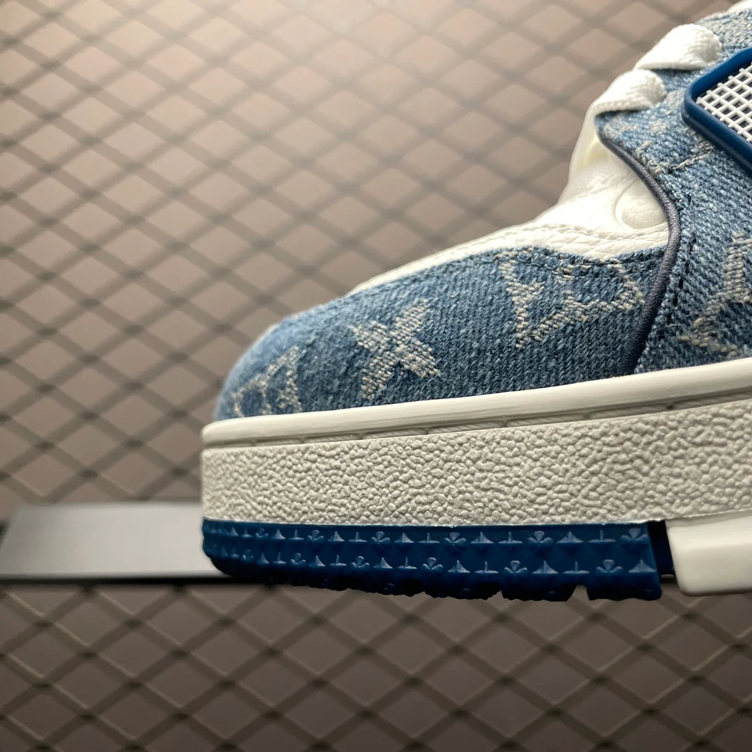 LV Trainers Monogram Denim Blue - Image 9